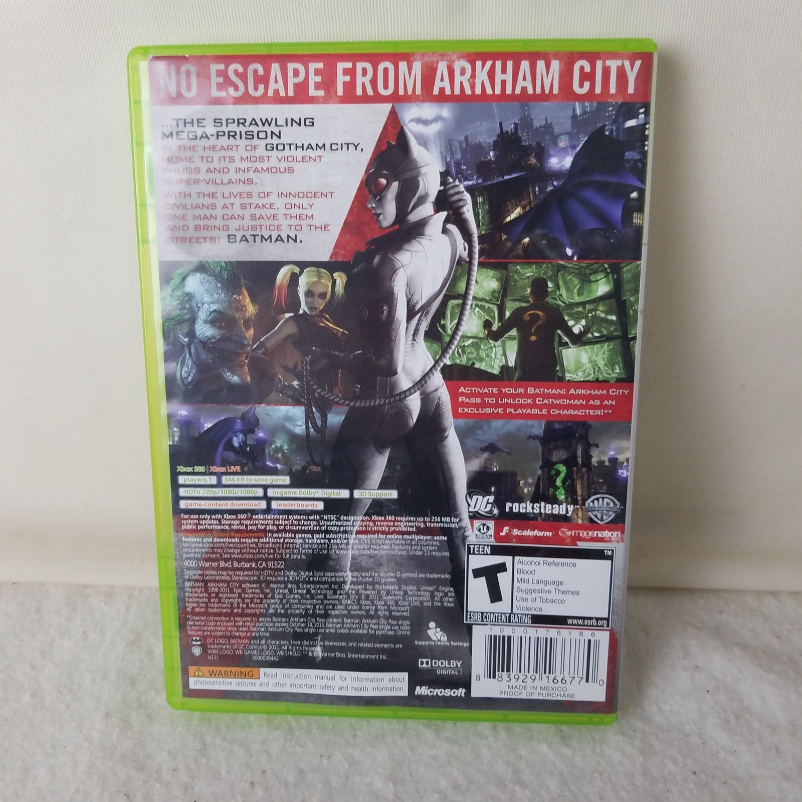 Batman Arkham City Xbox 360 Game T Rated Action Adventure