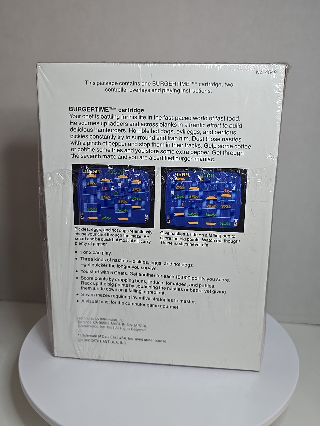 Intellivision BurguerTime New Old Stock Sealed Data East Usa 1983 Singapore
