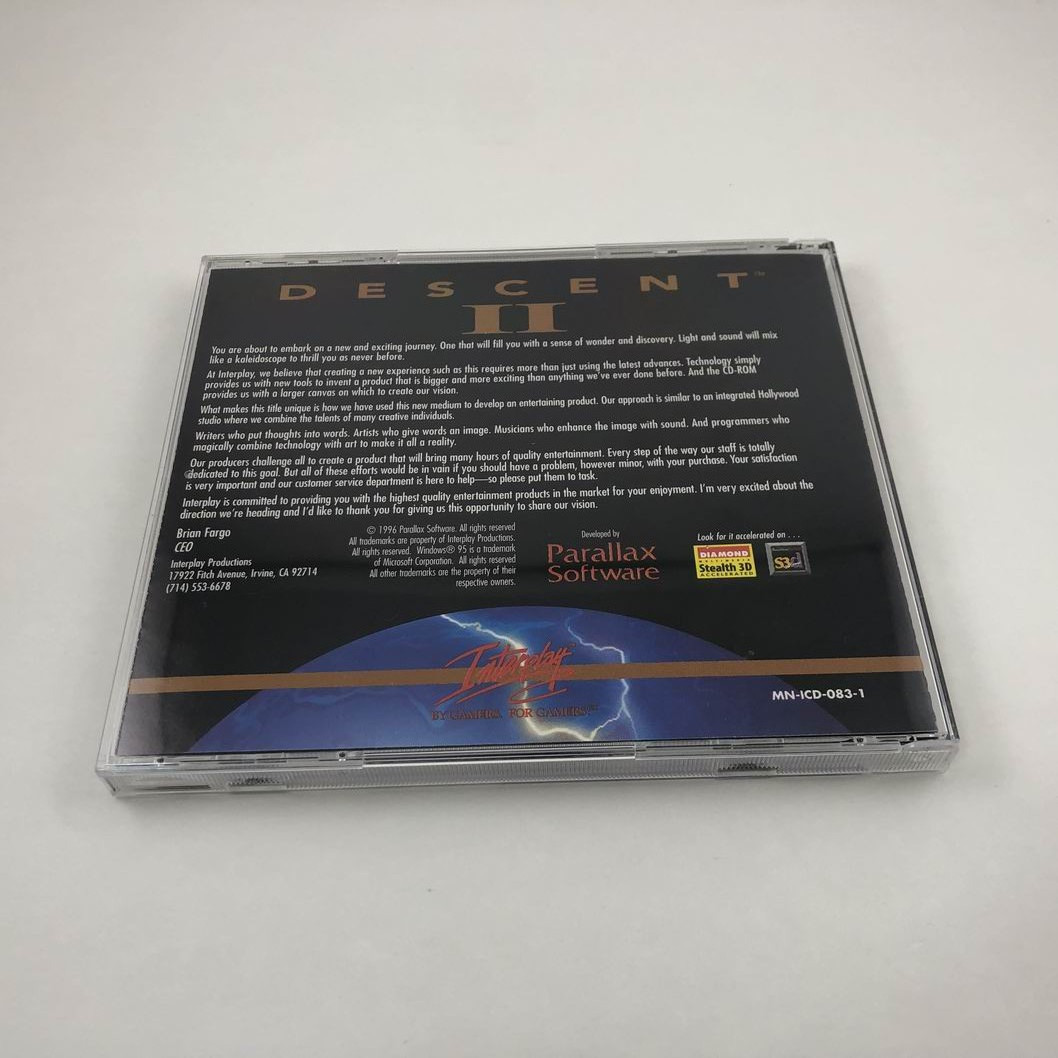 DESCENT II : For PC MS-DOS / WIN 95 CD-ROM