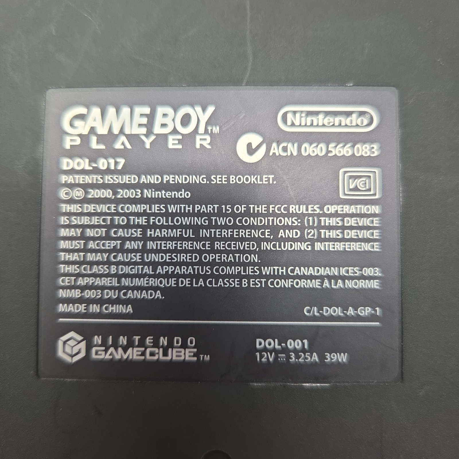 Nintendo Game Boy Adaptor – Black (DOL017) Tested Working