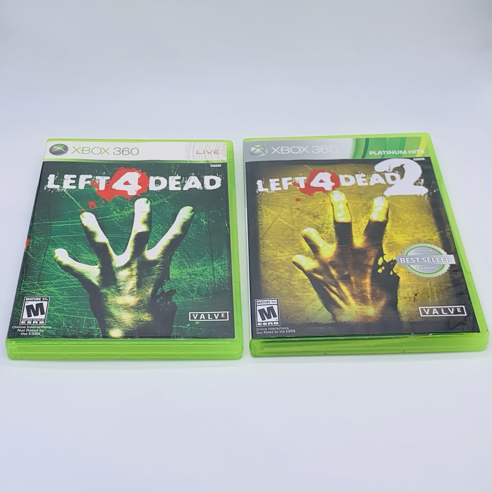 Lot of 2 Left 4 Dead and Left 4 Dead 2 Platinum Hits Xbox 360 – Tested & Working