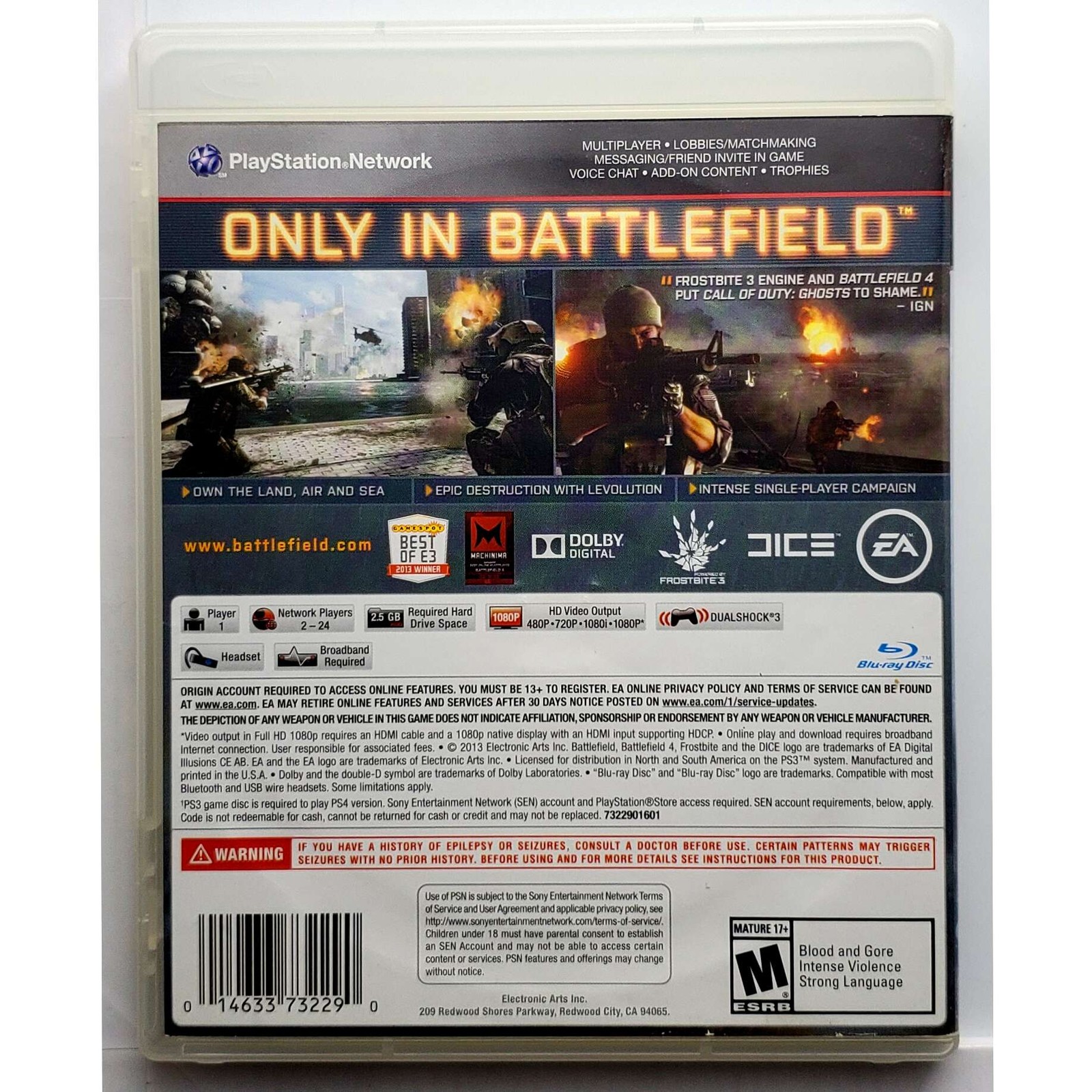 Battlefield 4 – Sony Playstation 3 Pristine Tested 180 Day Guarantee