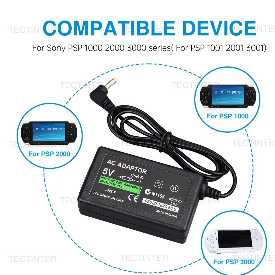 AC Adapter Home Wall Charger Power Supply for Sony PSP 3000 2000 1000 Slim Lite