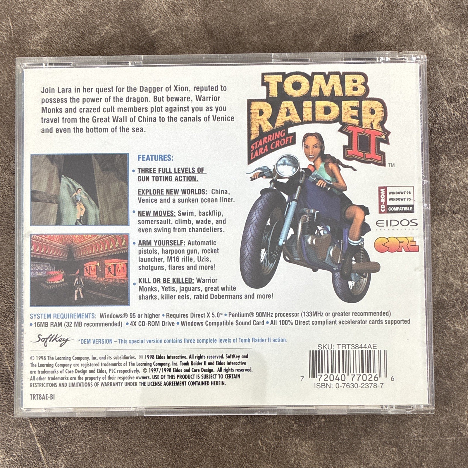 Tomb Raider 2 PC CD-ROM Mint Disc Complete Vintage Action Adventure