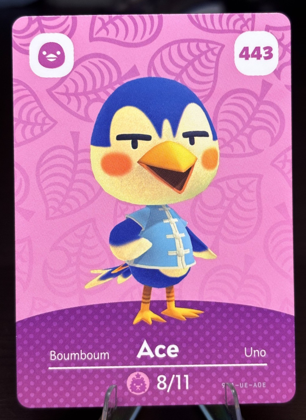 Ace Amiibo Card 443 Animal Crossing Series 5 Nintendo Switch Authentic