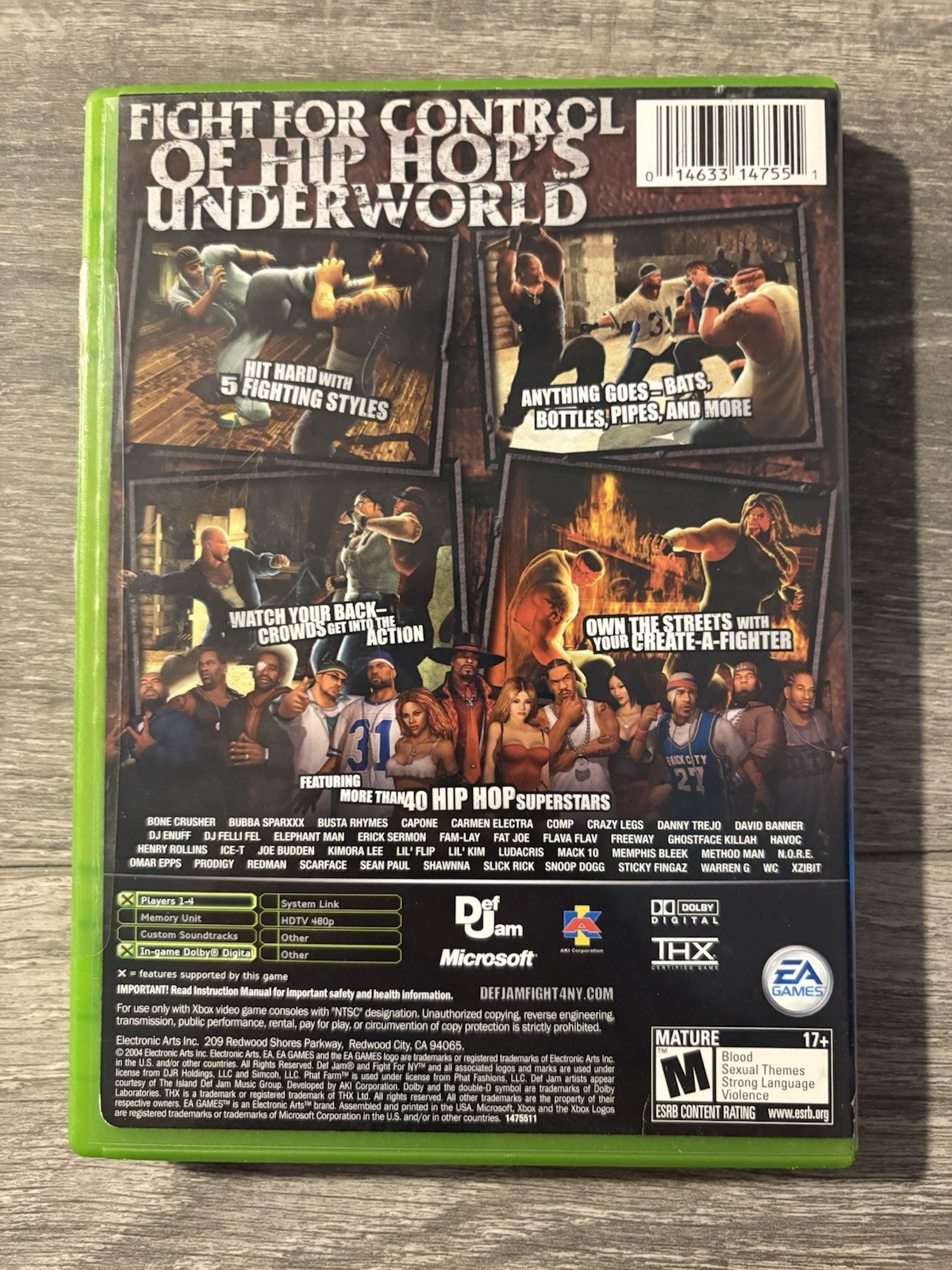 Def Jam Fight for NY CIB Complete Original Xbox Tested Authentic