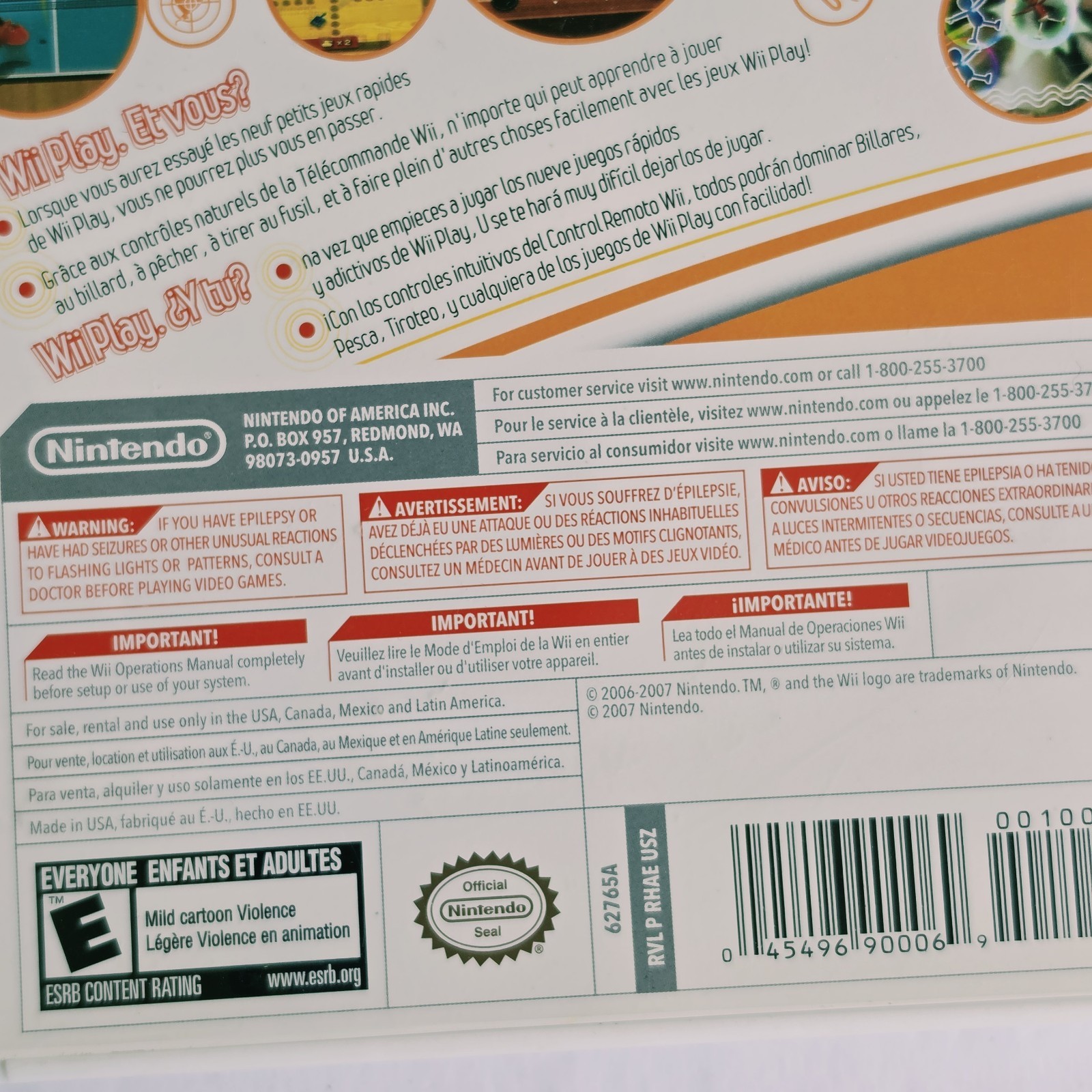 Nintendo Wii Play (Nintendo Wii) E NTSC-U/C Multiplayer Manual