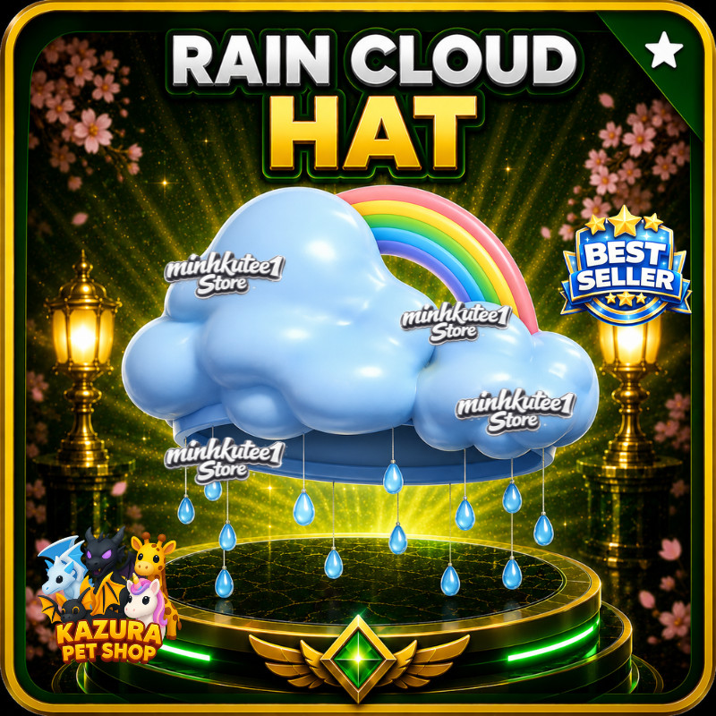 🌈 Rain Cloud Hat | Adopt Item ⚡ Fast Delivery