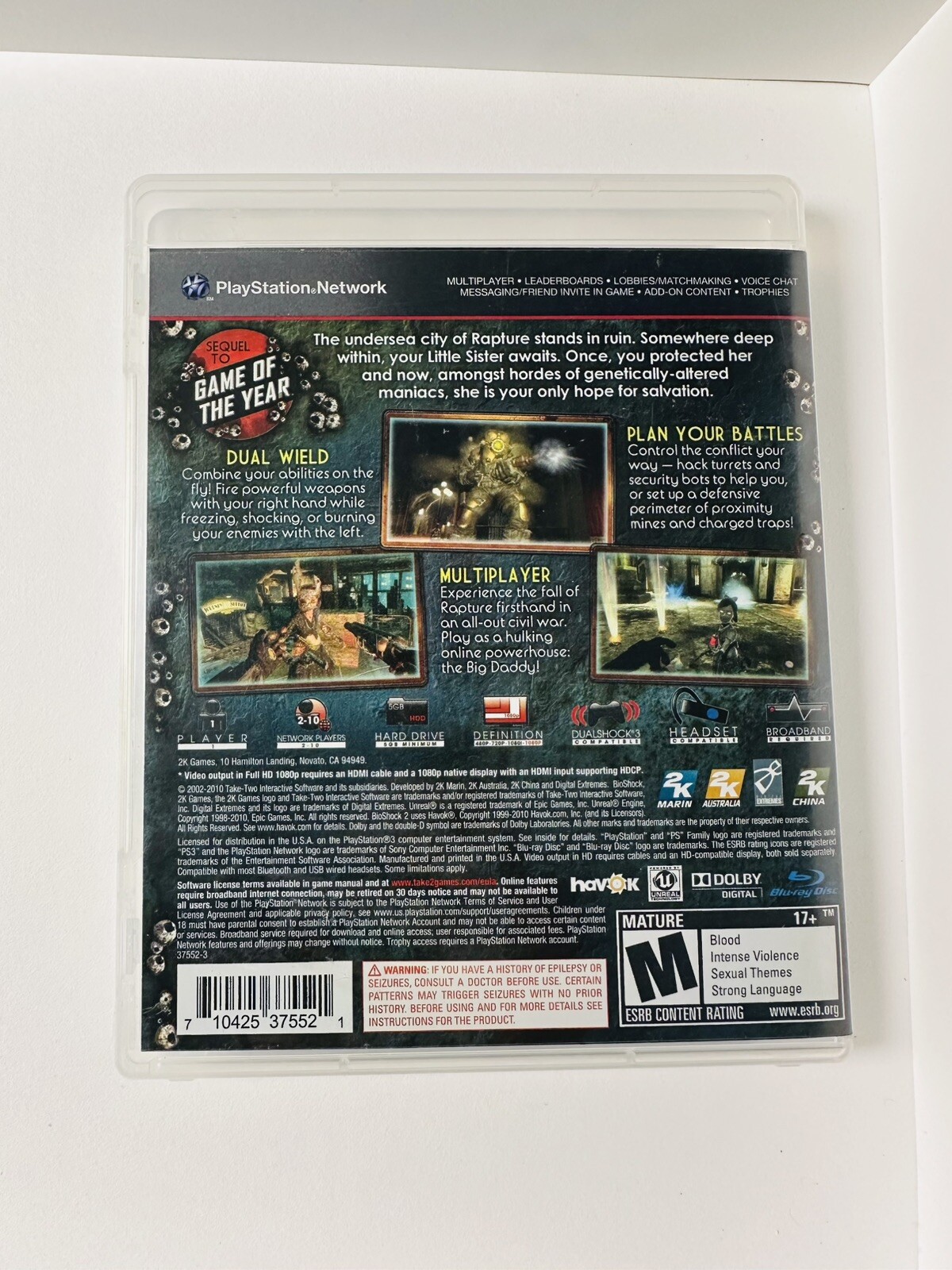 BioShock 2 (PlayStation 3, 2010) Complete With Manual Fast Free Shipping
