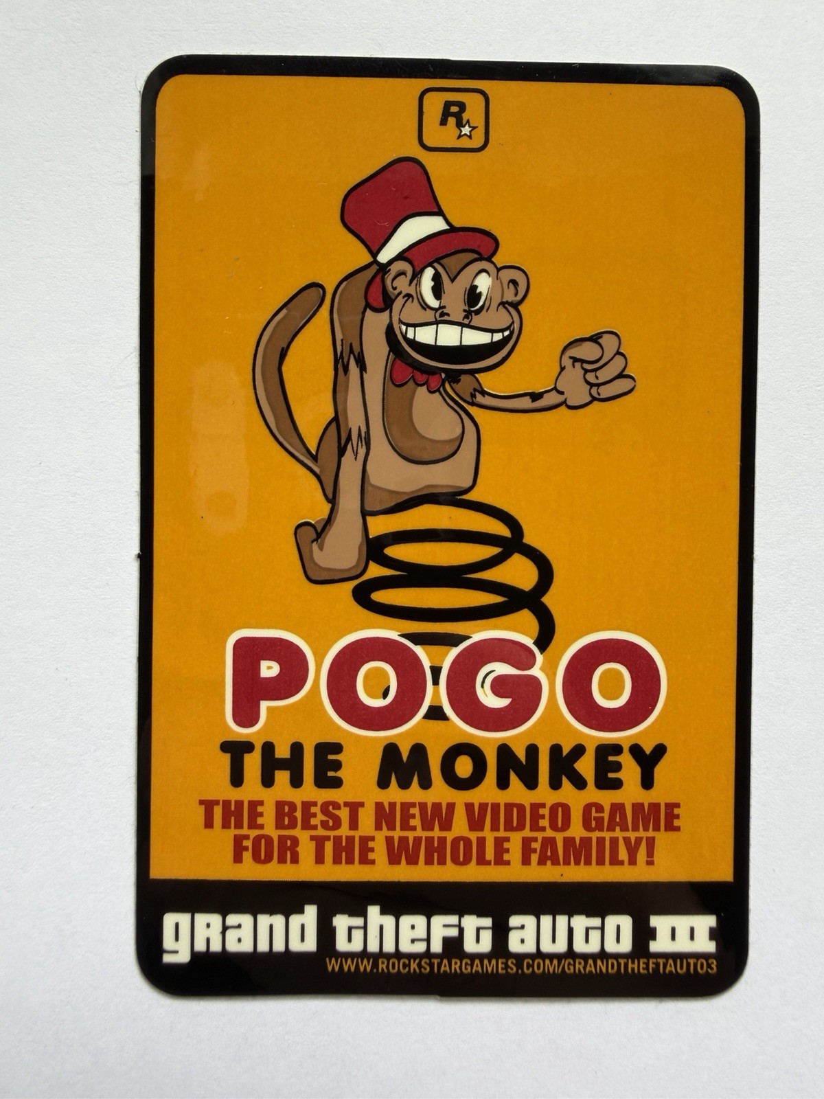 Original PROMO Grand Theft Auto Pogo Monkey Sticker Decal Rockstar Games GTA