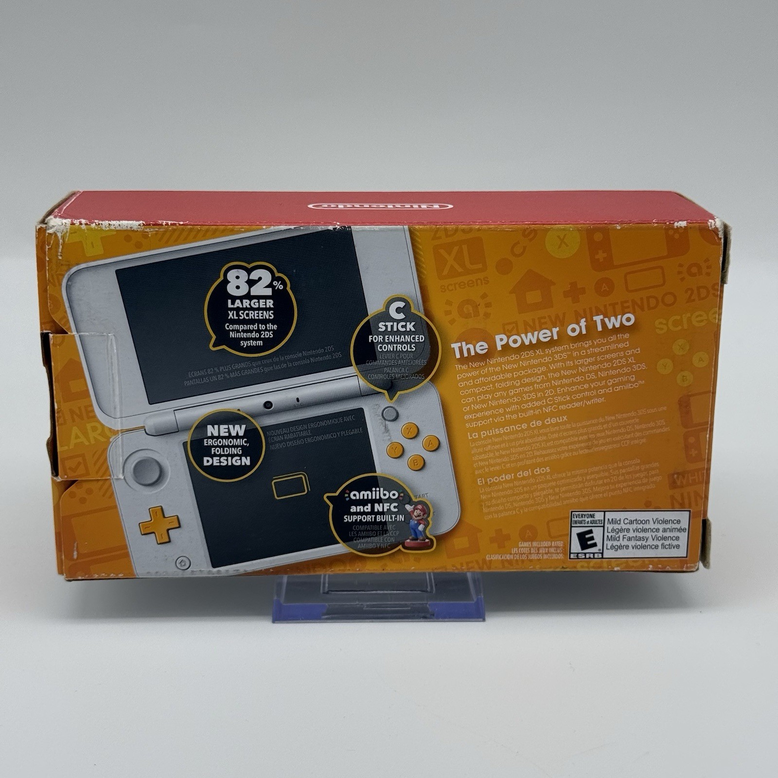 “new” Nintendo 2DS 3DS XL Console White Orange Console, Charger, Box – Tested