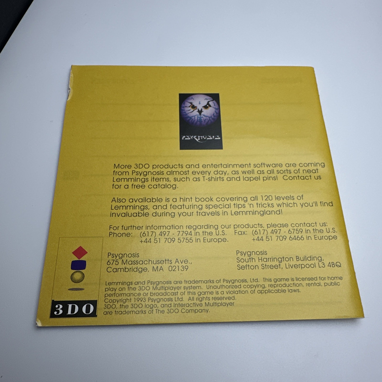 Lemmings (3DO, 1993) CIB VERY CLEAN! Clean Box