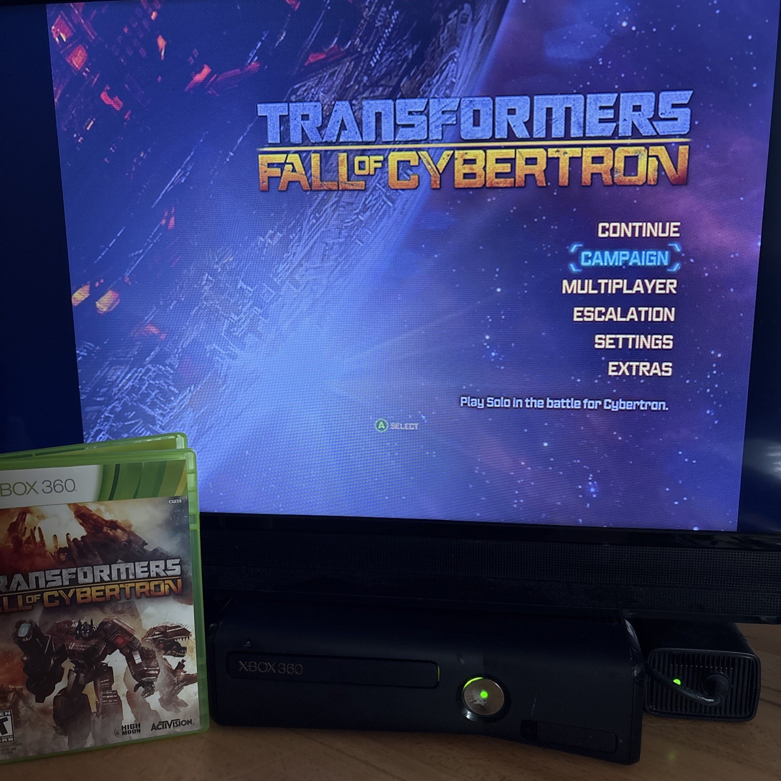 Transformers Fall of Cybertron Xbox 360 with Manual Resurfaced Pics Working