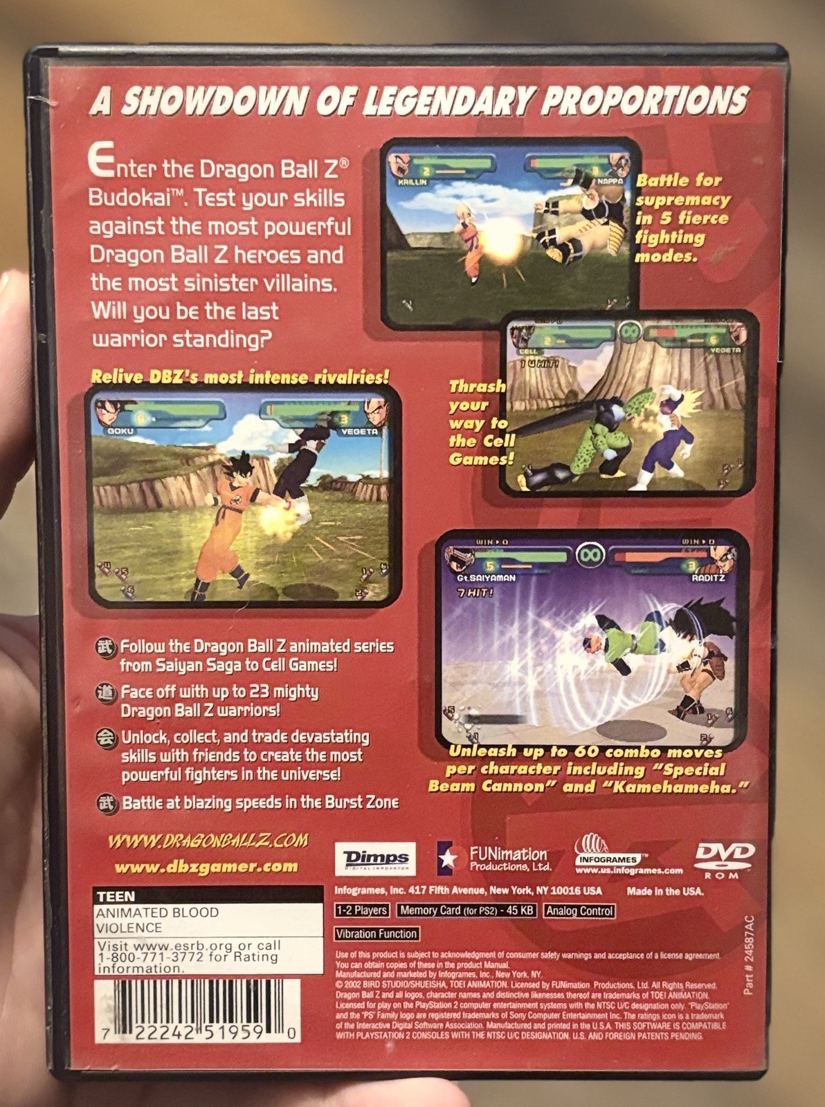 Dragon Ball Z: Budokai Sony PlayStation 2 (2002) (TESTED AND WORKING)