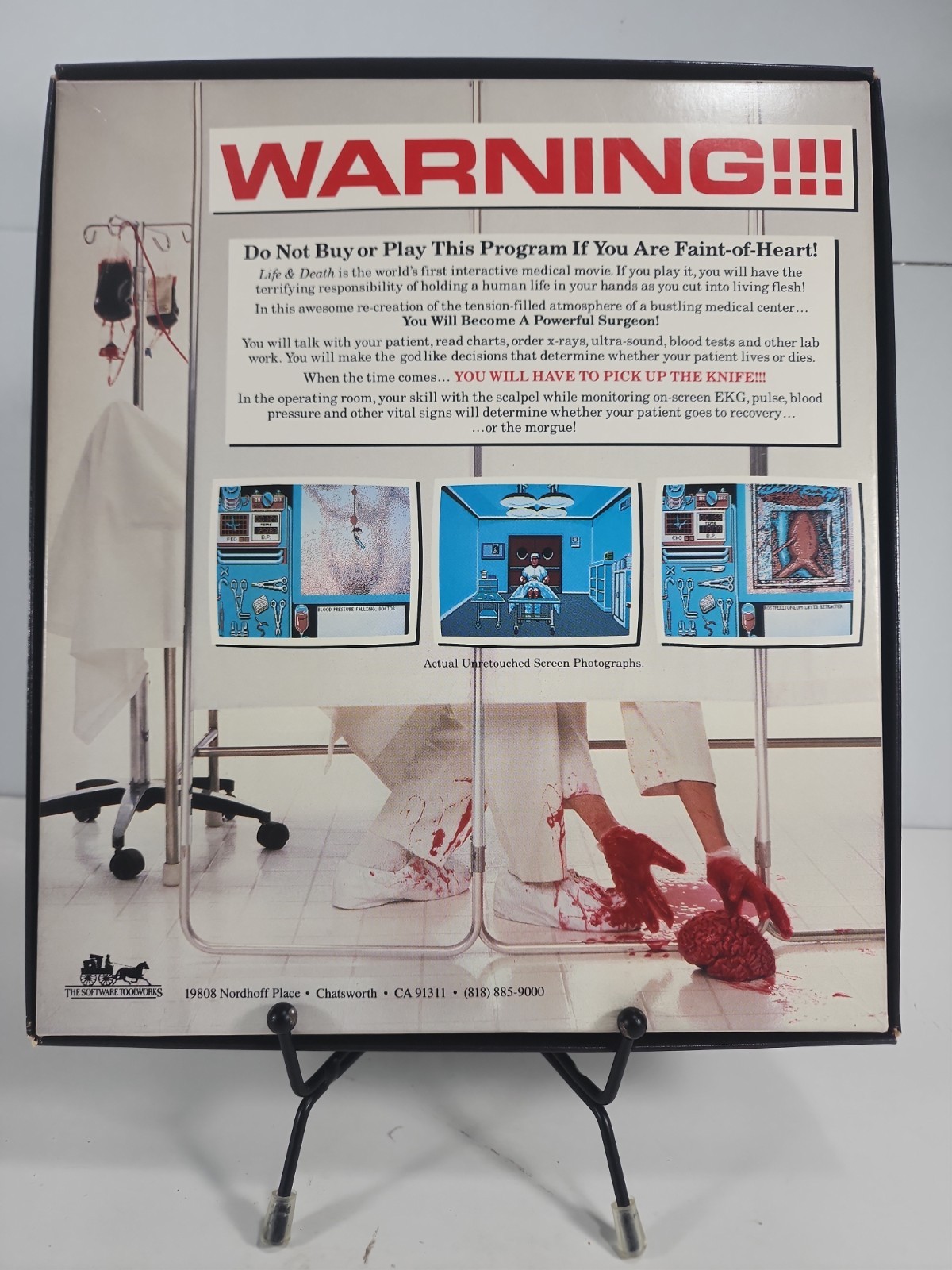 Life & Death You Are The Surgeon 1988 Big Box IBM PC Tandy Computer Untested VG+