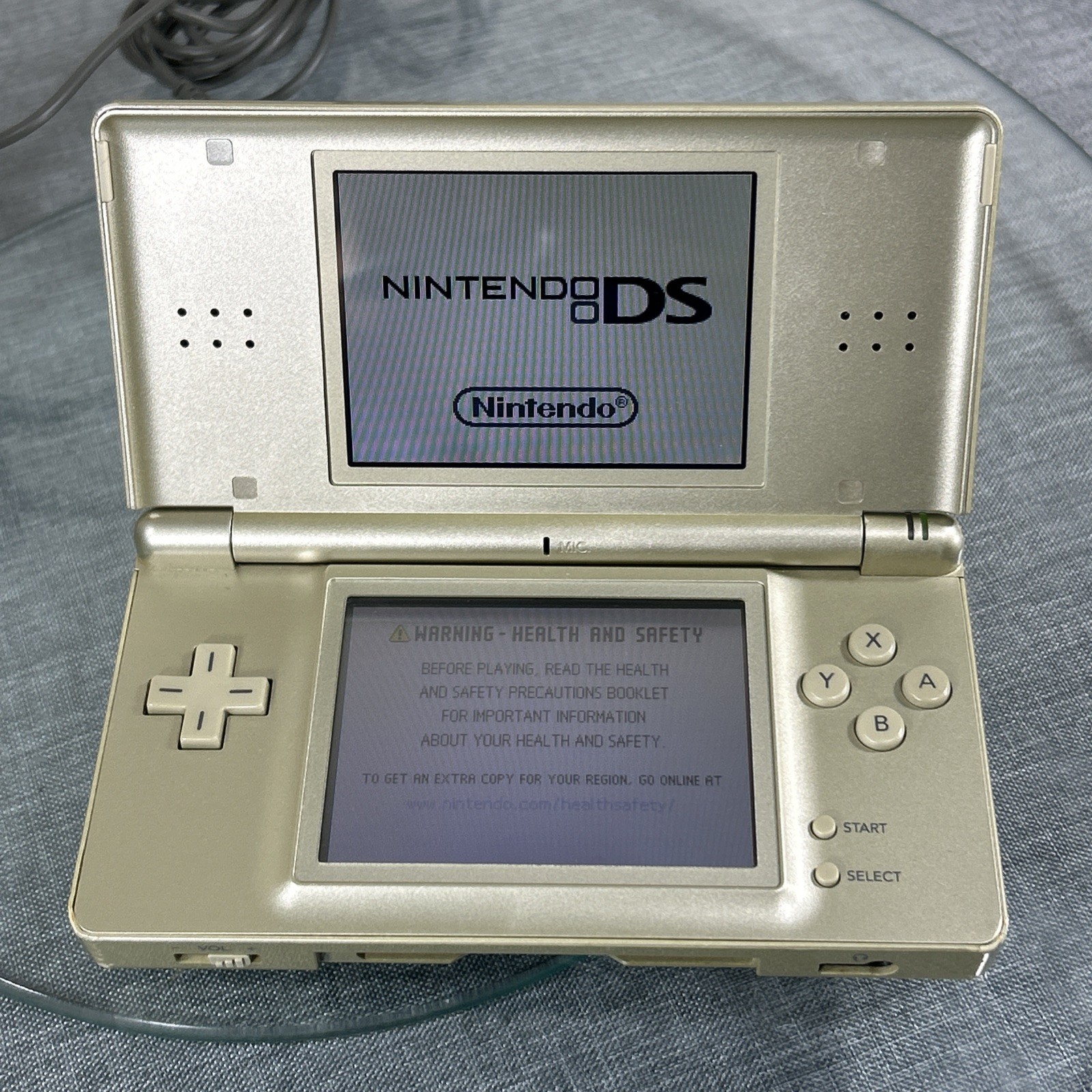 Nintendo DS Lite Gold Zelda Edition Handheld Console w/ Triforce Logo Charger