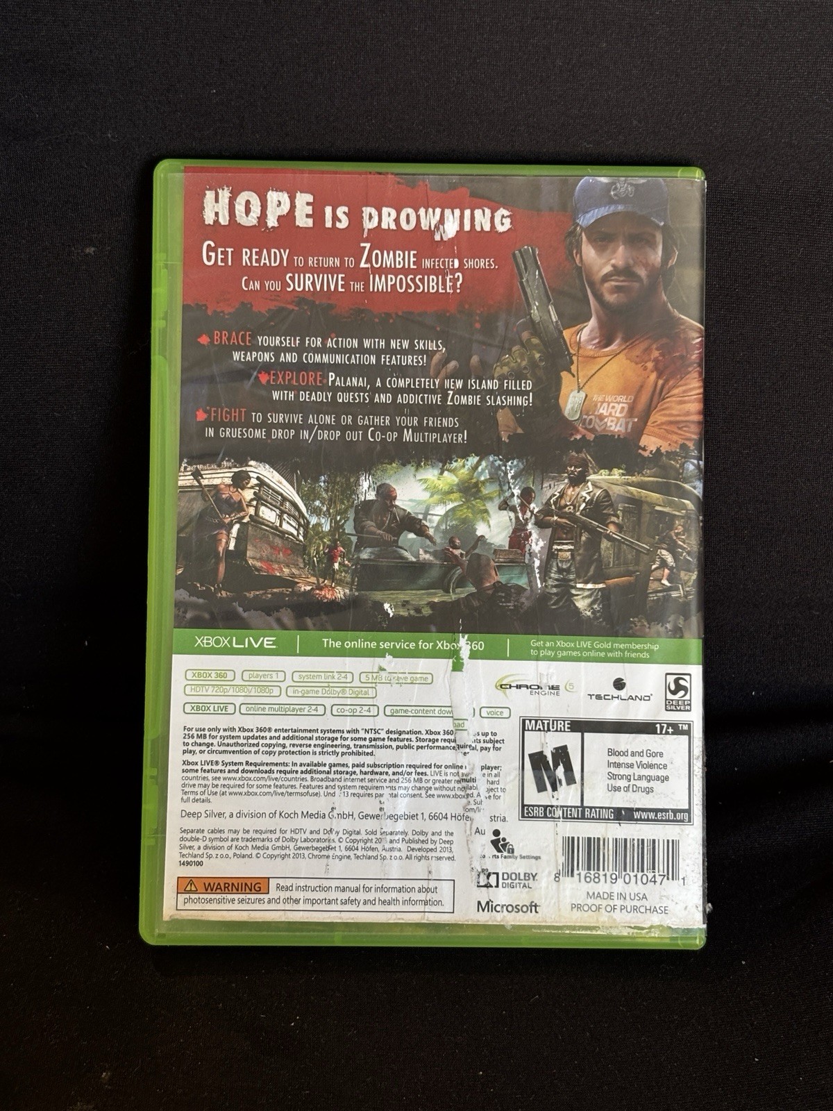 Dead Island Riptide Xbox 360 Game Zombie Survival Horror Shooter Microsoft RPG