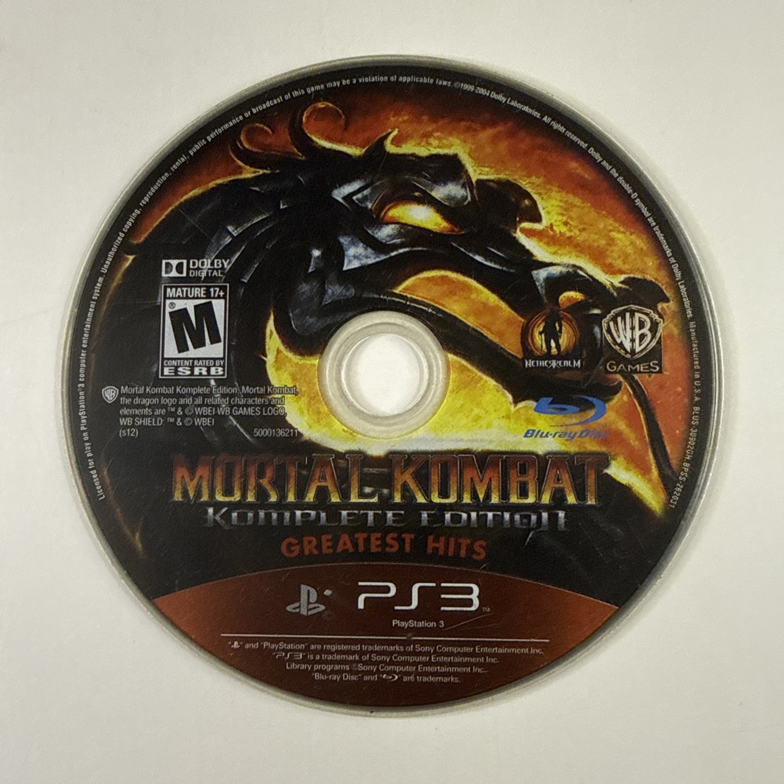 Mortal Kombat — Komplete Edition Sony PlayStation 3, Ps3, 2012 Loose Tested
