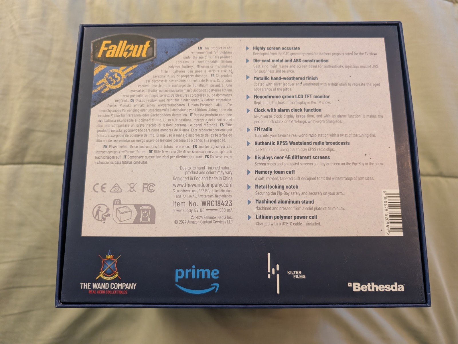 Fallout Pip Boy 3000 MK V Die-Cast Replica Vault 33 Figure Wand Company 2024