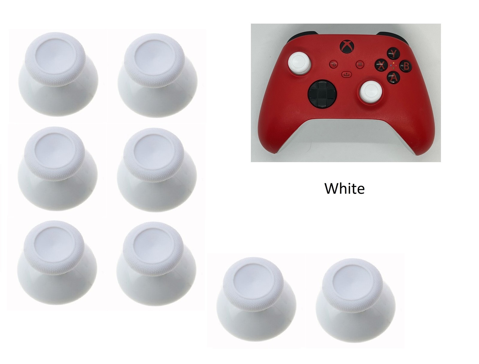 Microsoft Xbox One S X Series S X 8pc Analog Thumbstick Joystick White 1914