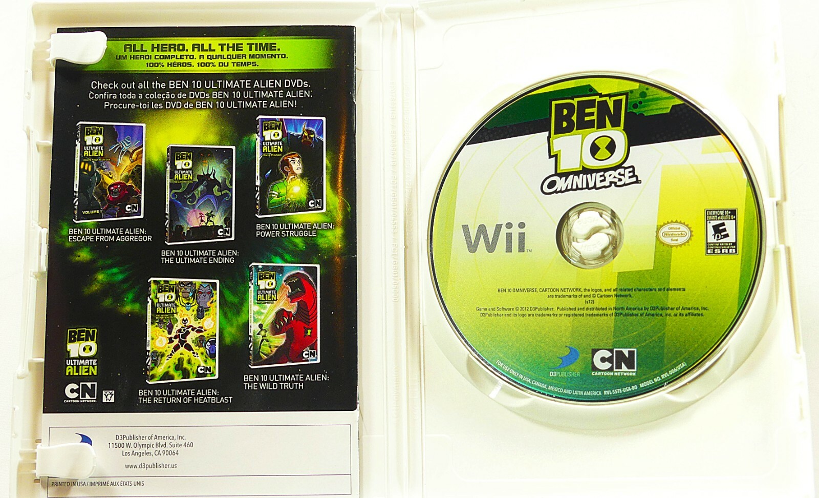 Ben 10 Omniverse Nintendo Wii Alien Kids Game Used Working Complete Set