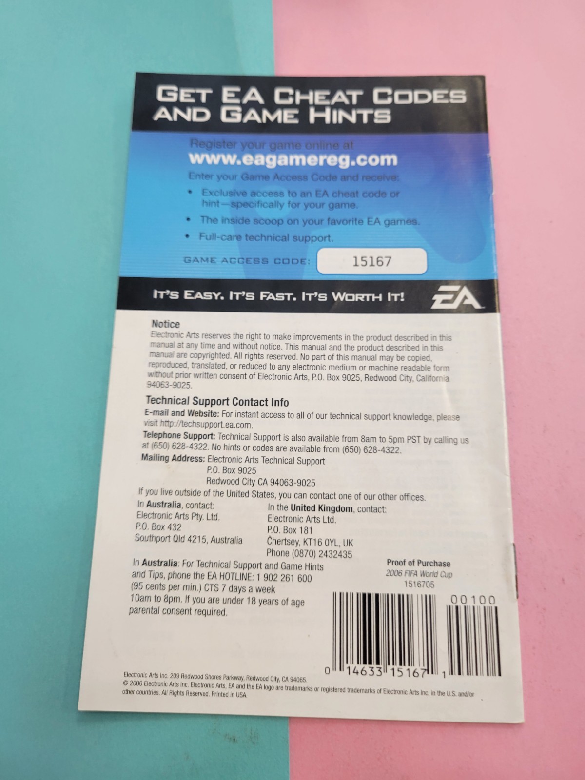 FIFA World Cup: Germany 2006 | Nintendo Gamecube | Manual