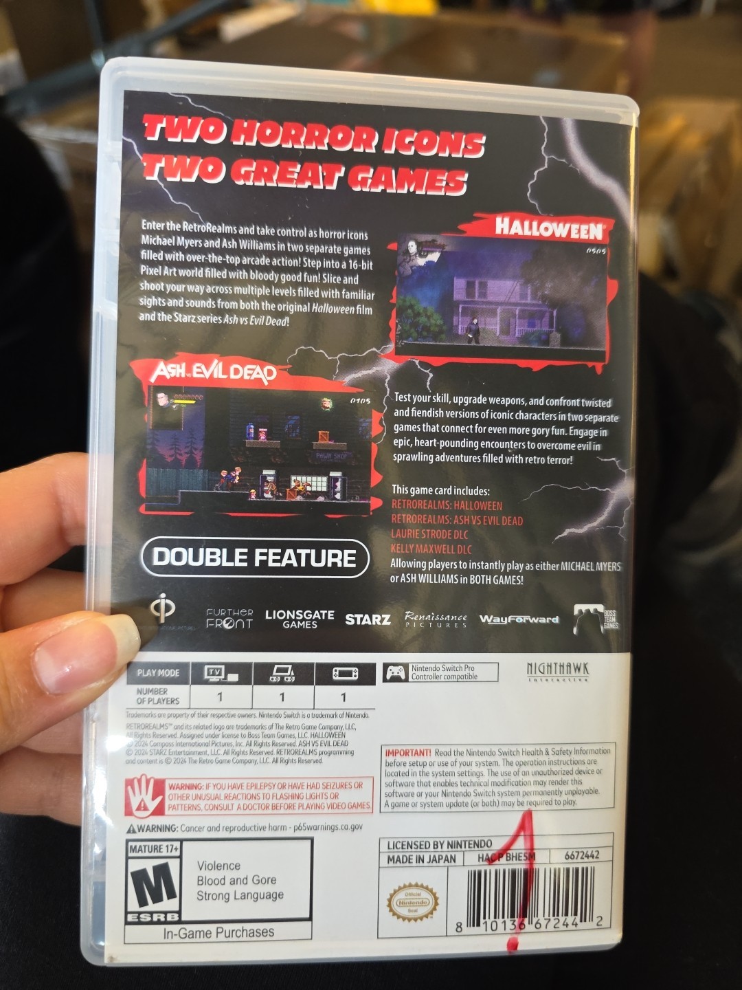 Nighthawk Halloween/Ash vs Evil Dead RetroRealms Nintendo Switch Horror