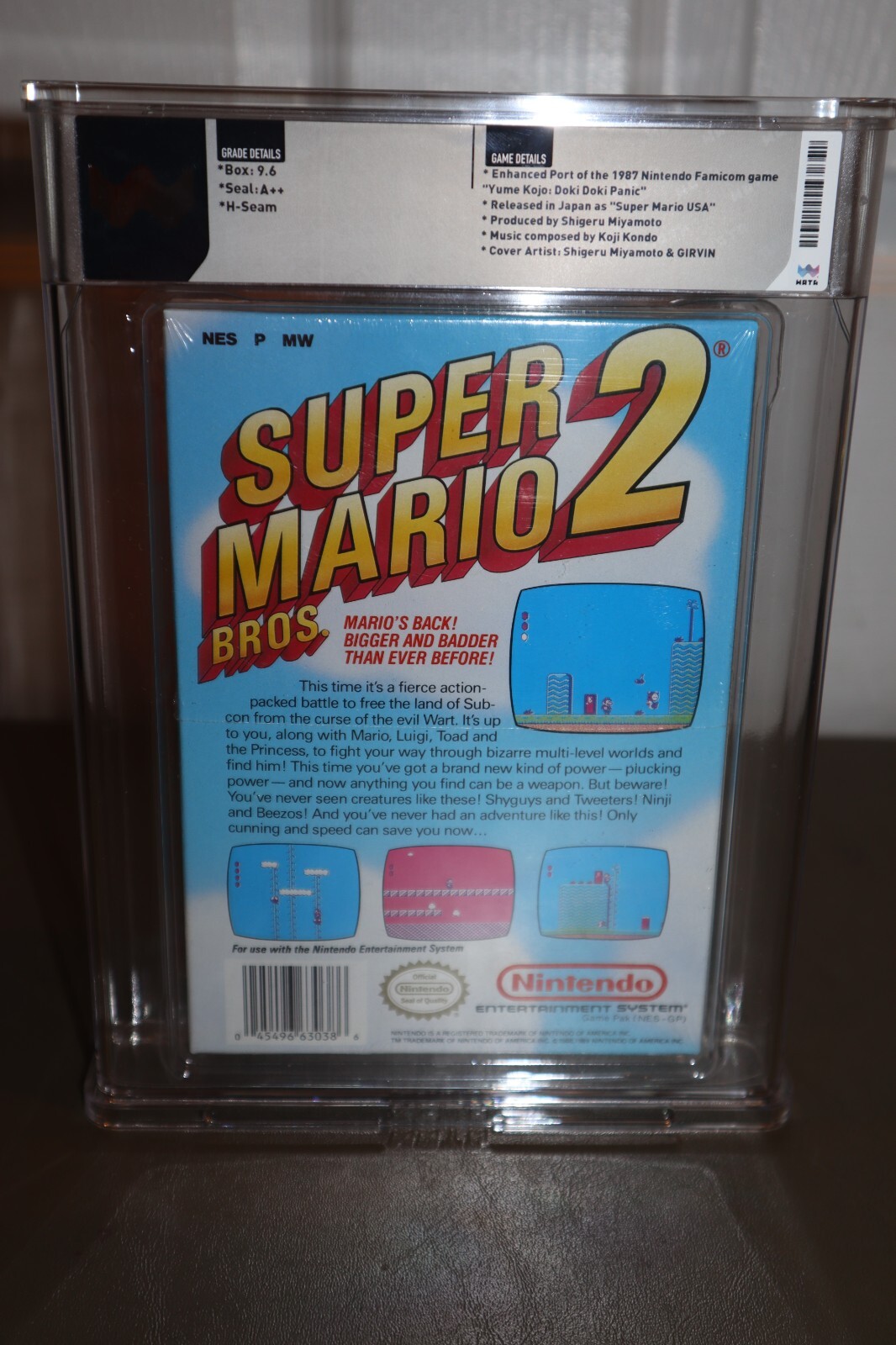WATA 9.6 – A++ SEALED – Super Mario Bros. 2 – Japan Oval SOQ R – NES Nintendo