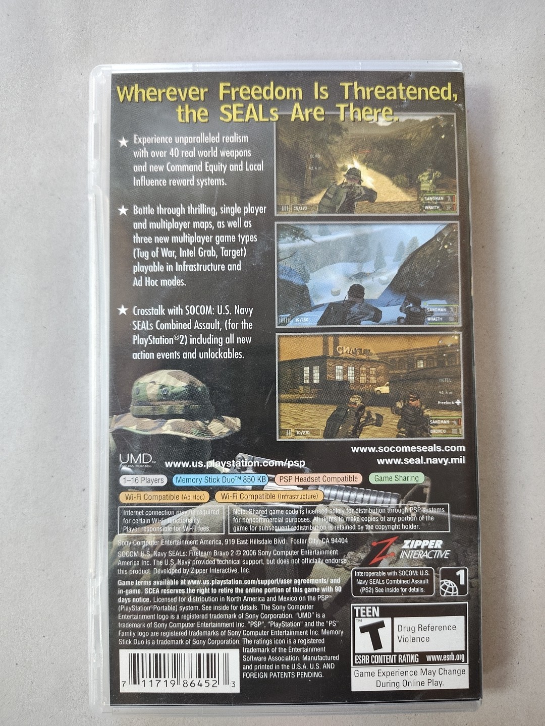 SOCOM: U.S. Navy Seals Fireteam Bravo 2 (Sony PSP) 2006; CIB Complete Tested