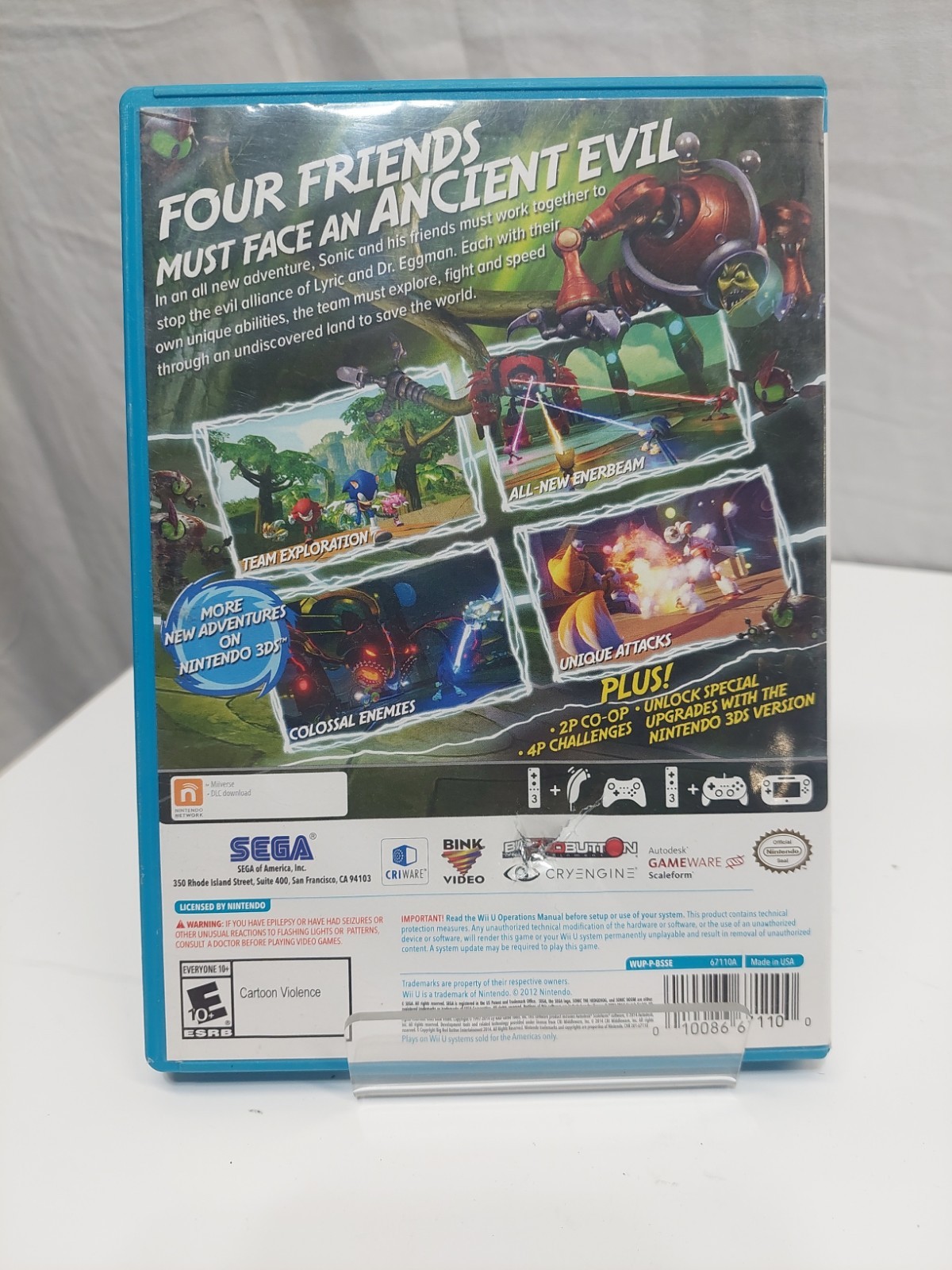 Sega Sonic Boom: Rise Of Lyric Nintendo Wii U Complete Tested CIB VG Disc