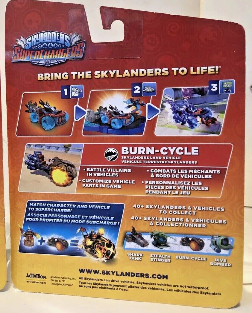 Skylanders Superchargers Burn-Cycle Fire Vehicle Brand New in Package *w/Bends*