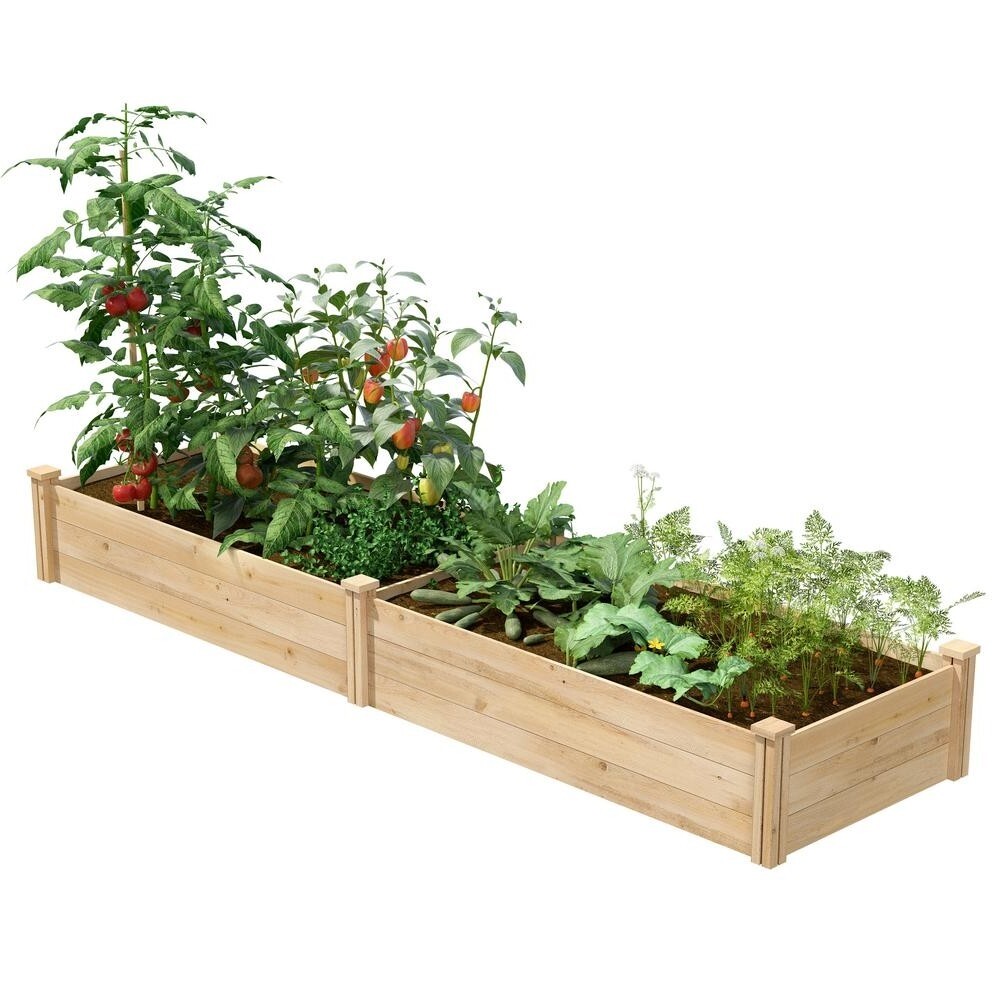 2 ft x 8 ft Cedar Wood Raised Garden Bed – Made in USA