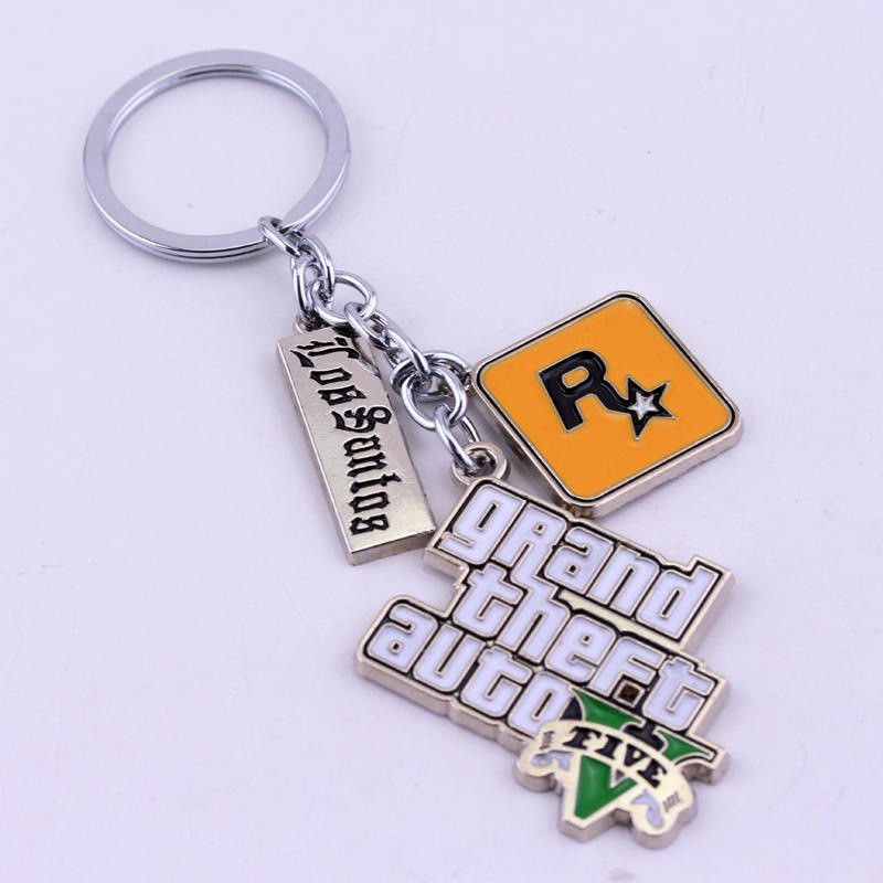 Rockstar Game Grand Theft Auto Five Metal Keychain