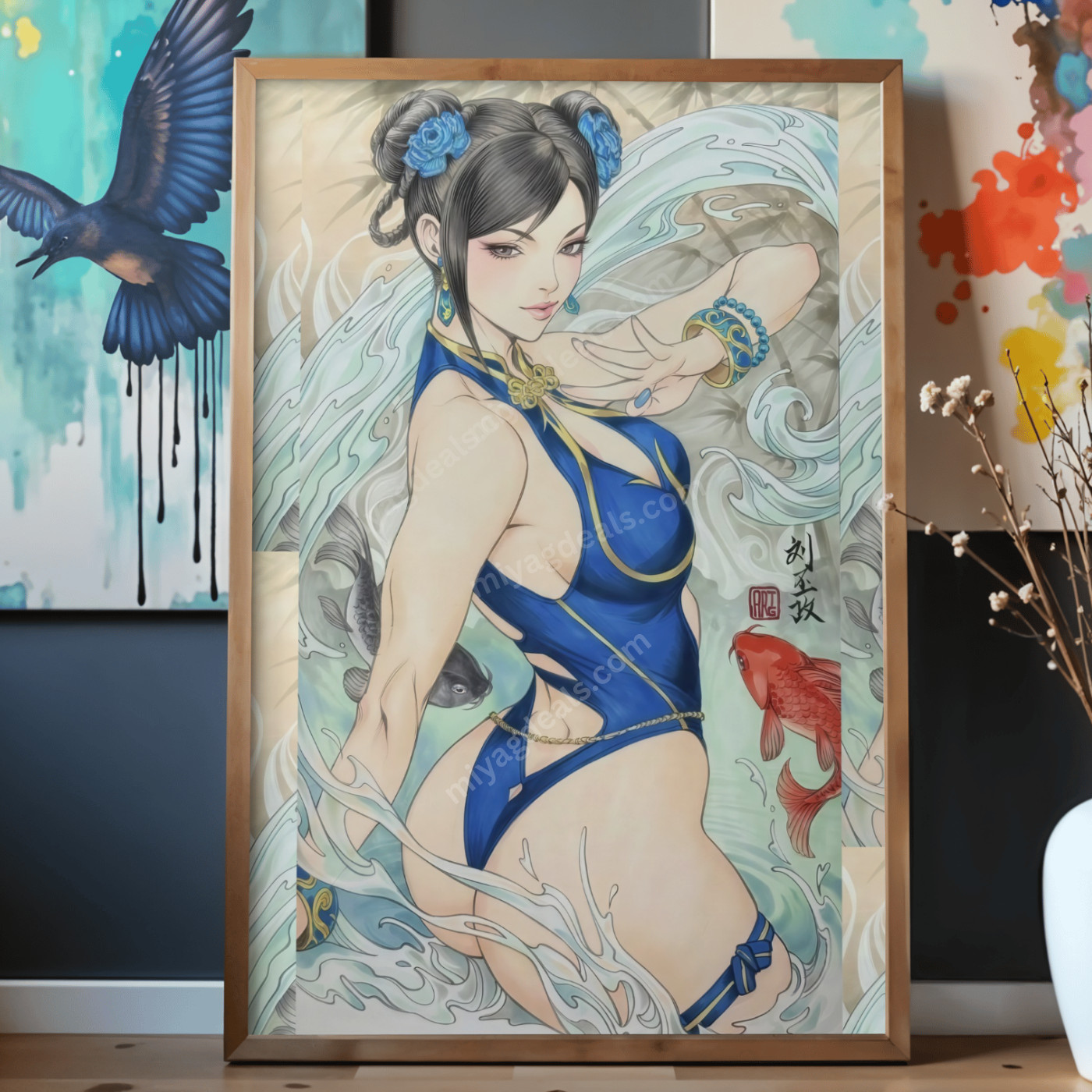 Chun Li Inspired Anime Water Goddess 16×24 Poster Wall Art Gamer Decor