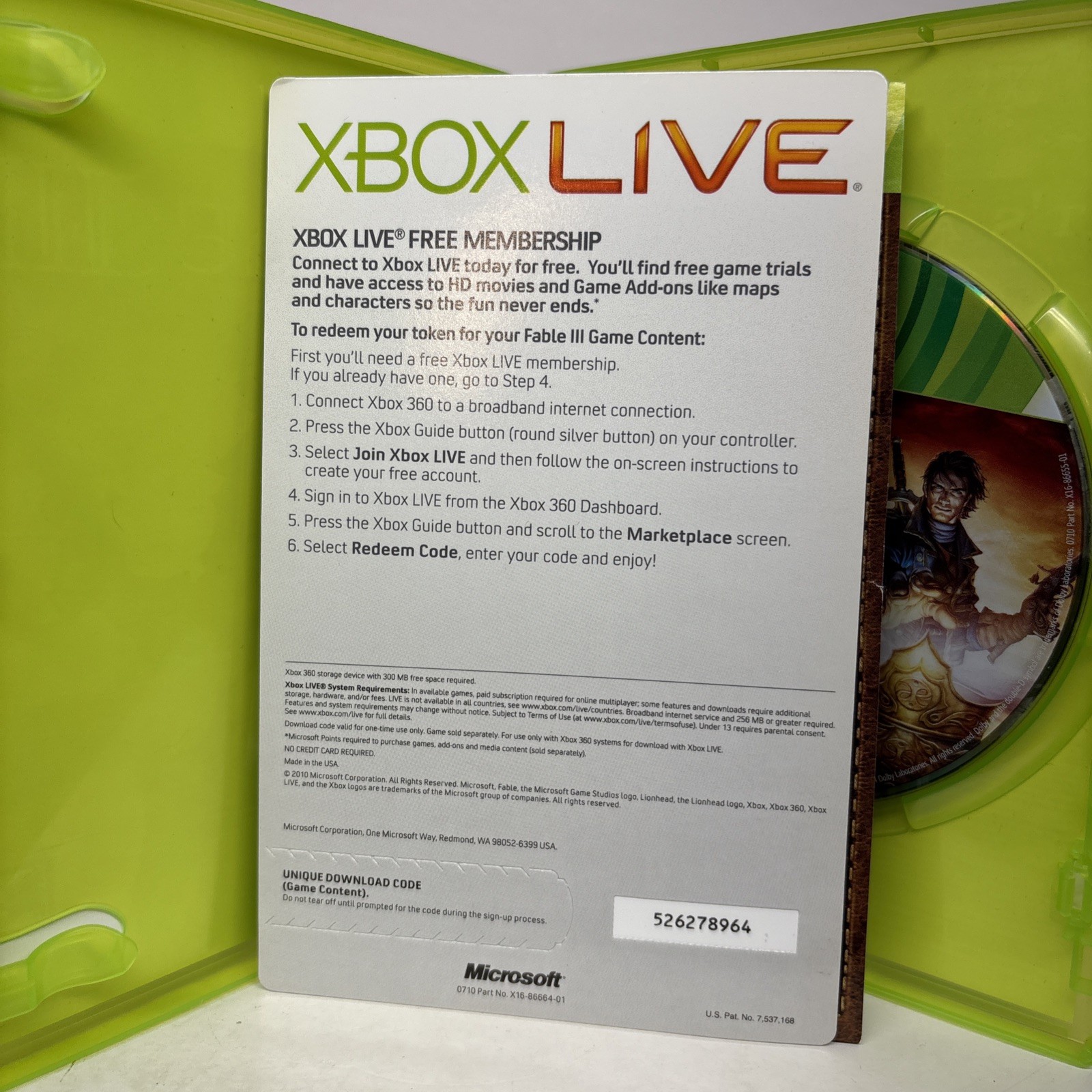 Fable III (Microsoft Xbox 360, 2010) Very Good Complete Bonus Content