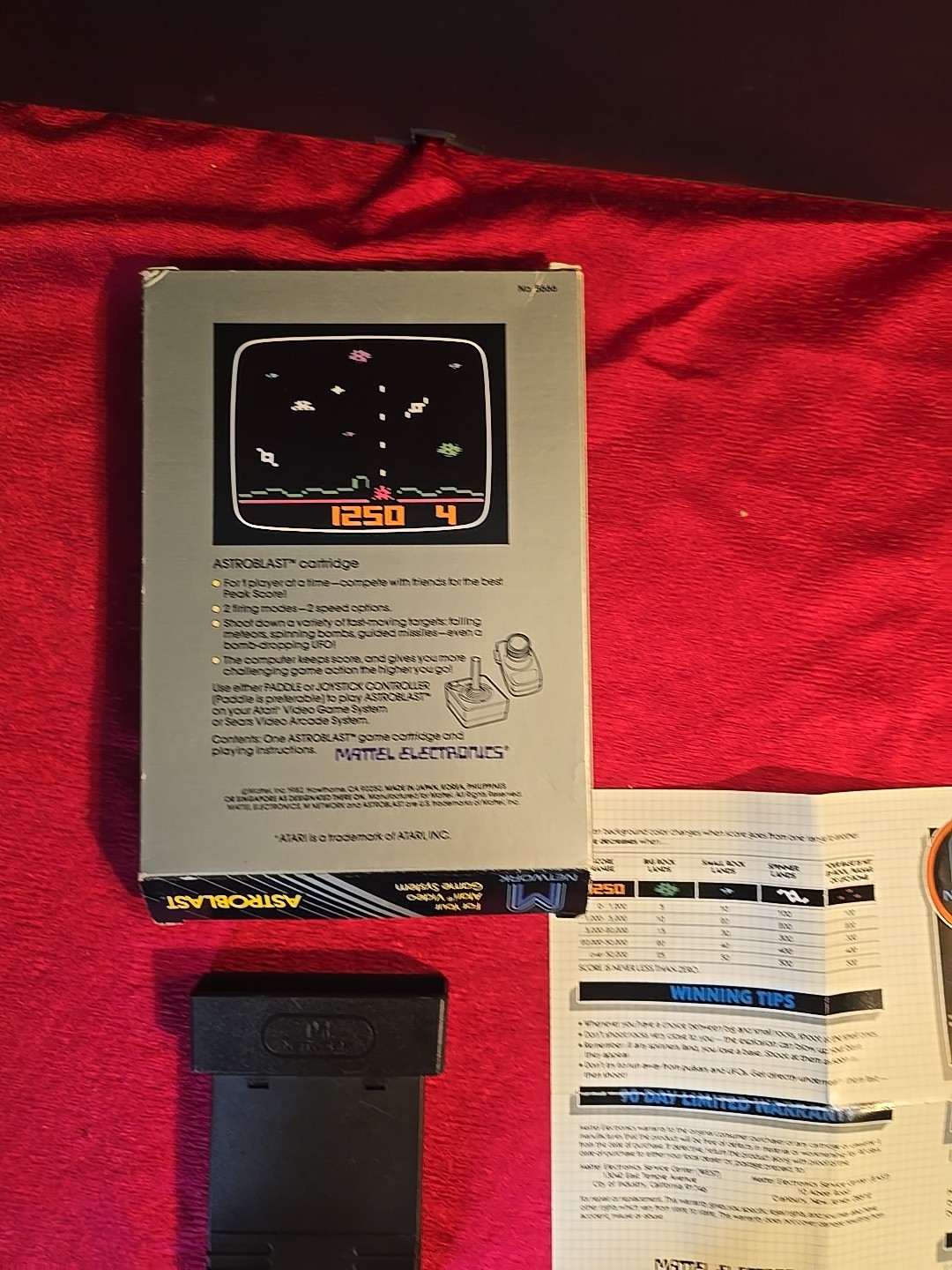 Astroblast Atari 2600 Game 1982 Mattel M Network Singapore 1989