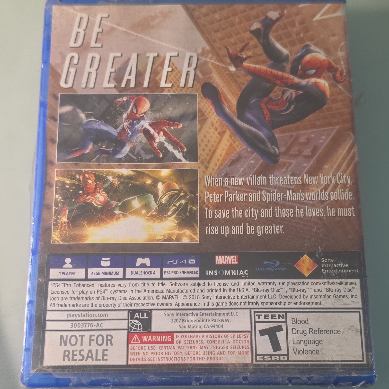 Sony Interactive Ent. Marvel Spider-Man PS4 2018 Unopened