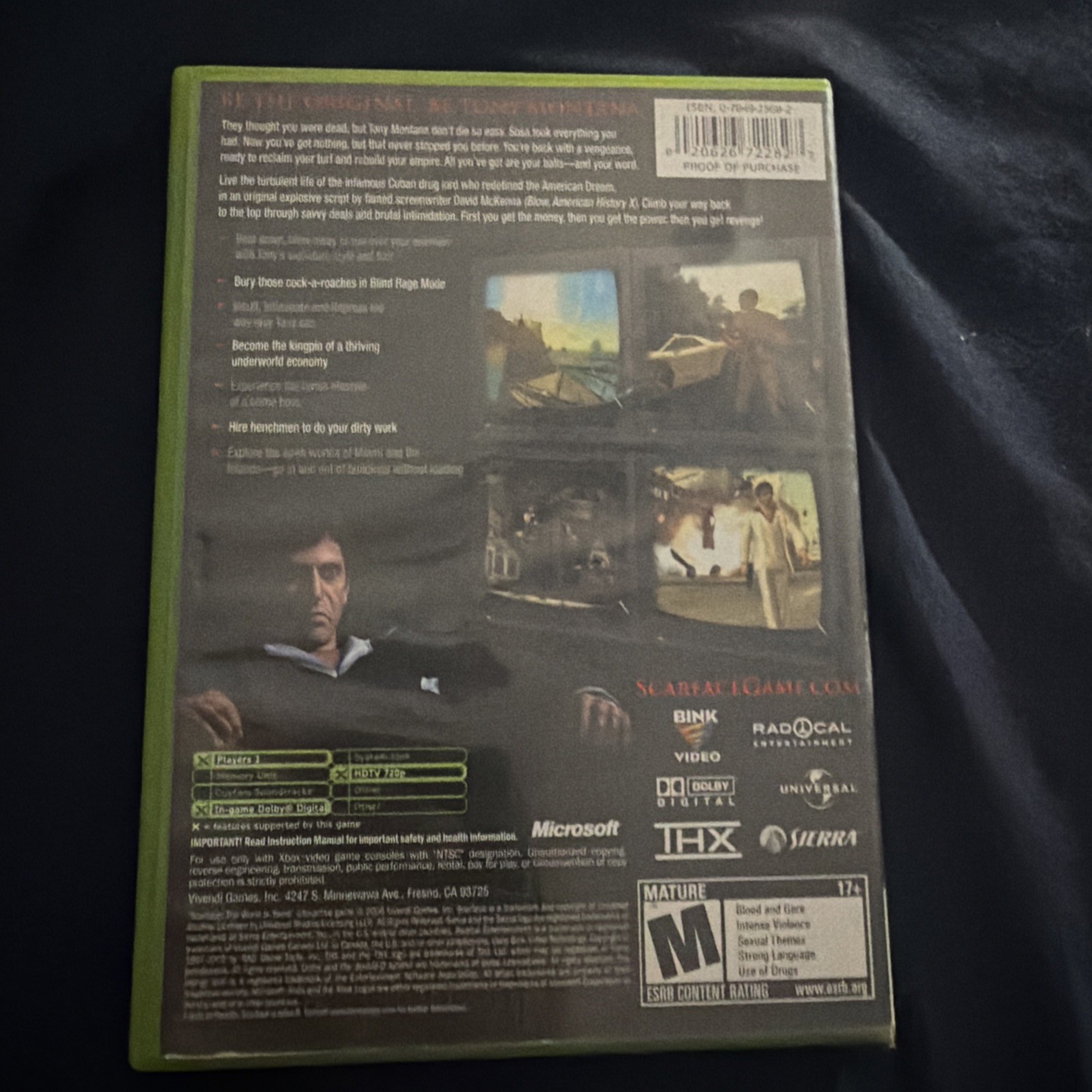 Scarface: The World is Yours (Microsoft Xbox, 2006) COMPLETE