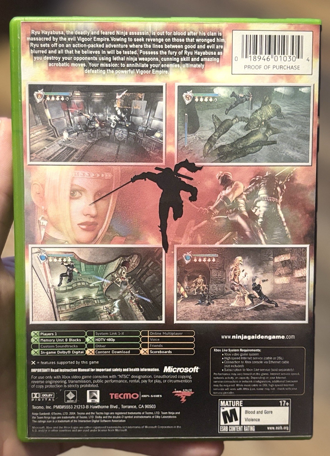 Ninja Gaiden Microsoft Xbox (2004) CIB (TESTED AND WORKING)