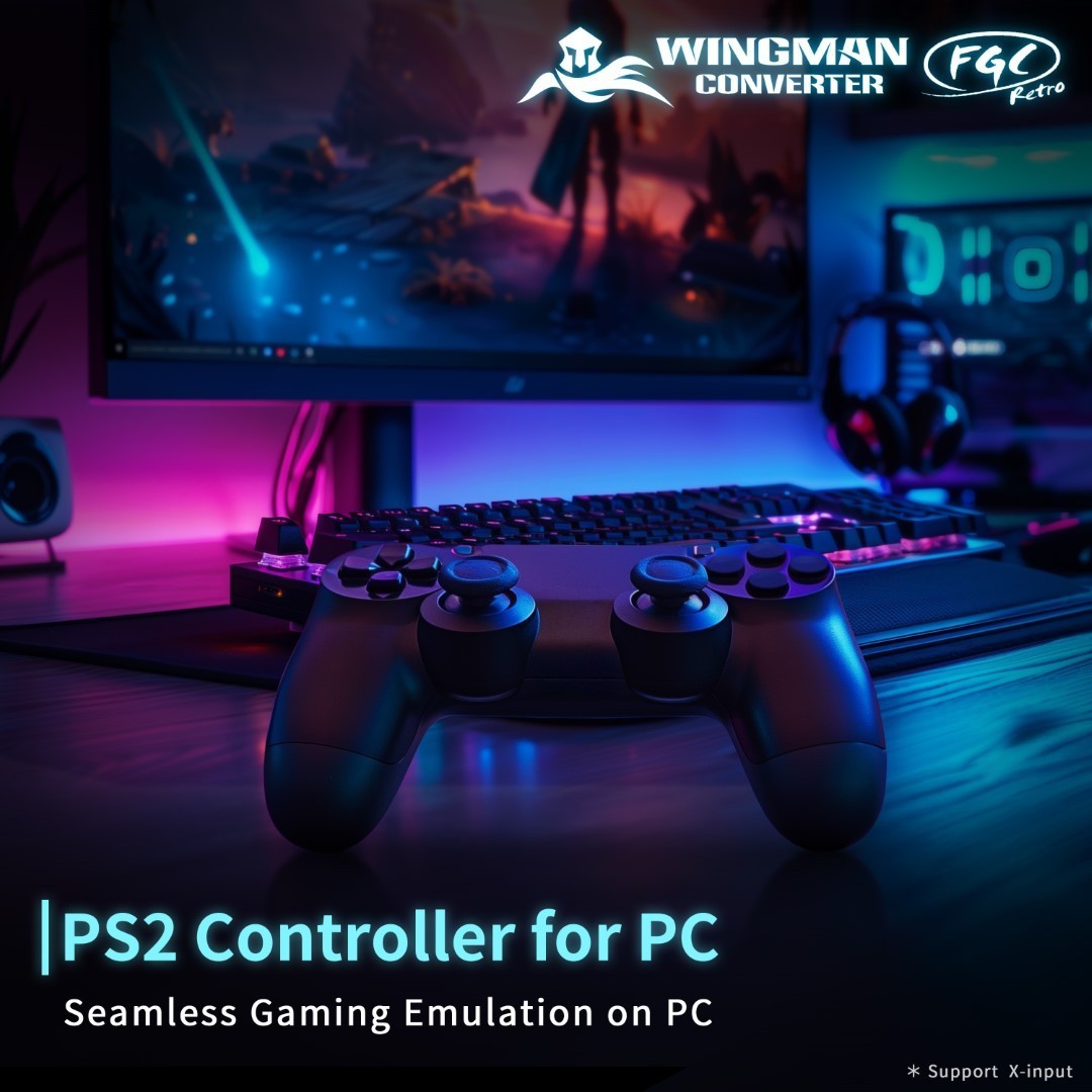 Brook Wingman FGC Retro: PS1 & PS2 Controllers for PS5 / PS4 / PC with Turbo