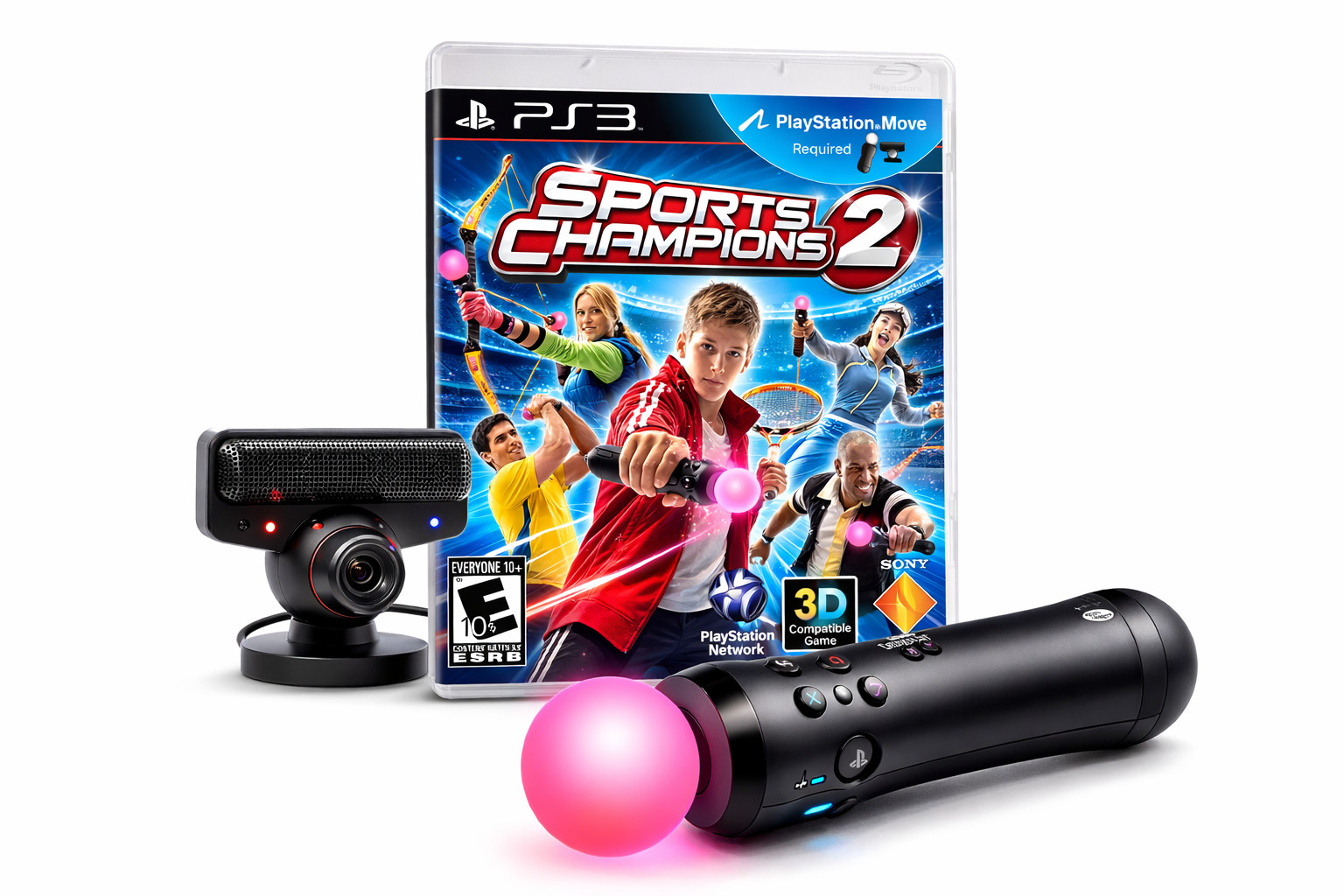 Sports Champions Move Bundle (Sony PlayStation 3, PS3) With Camera & Motion
