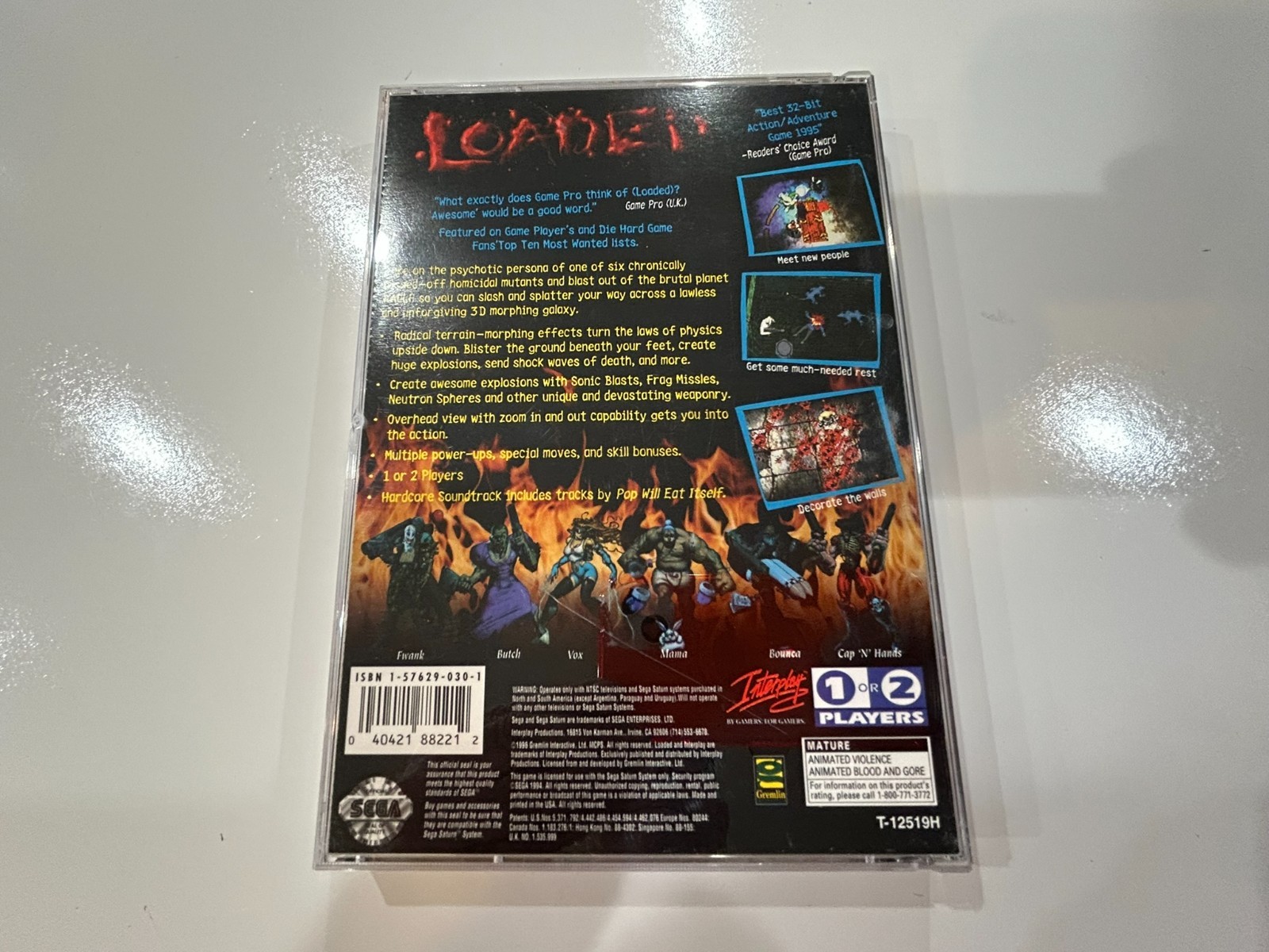 Loaded (Sega Saturn, 1996) CIB Complete in Box with Reg Card Pristine LN MINT!