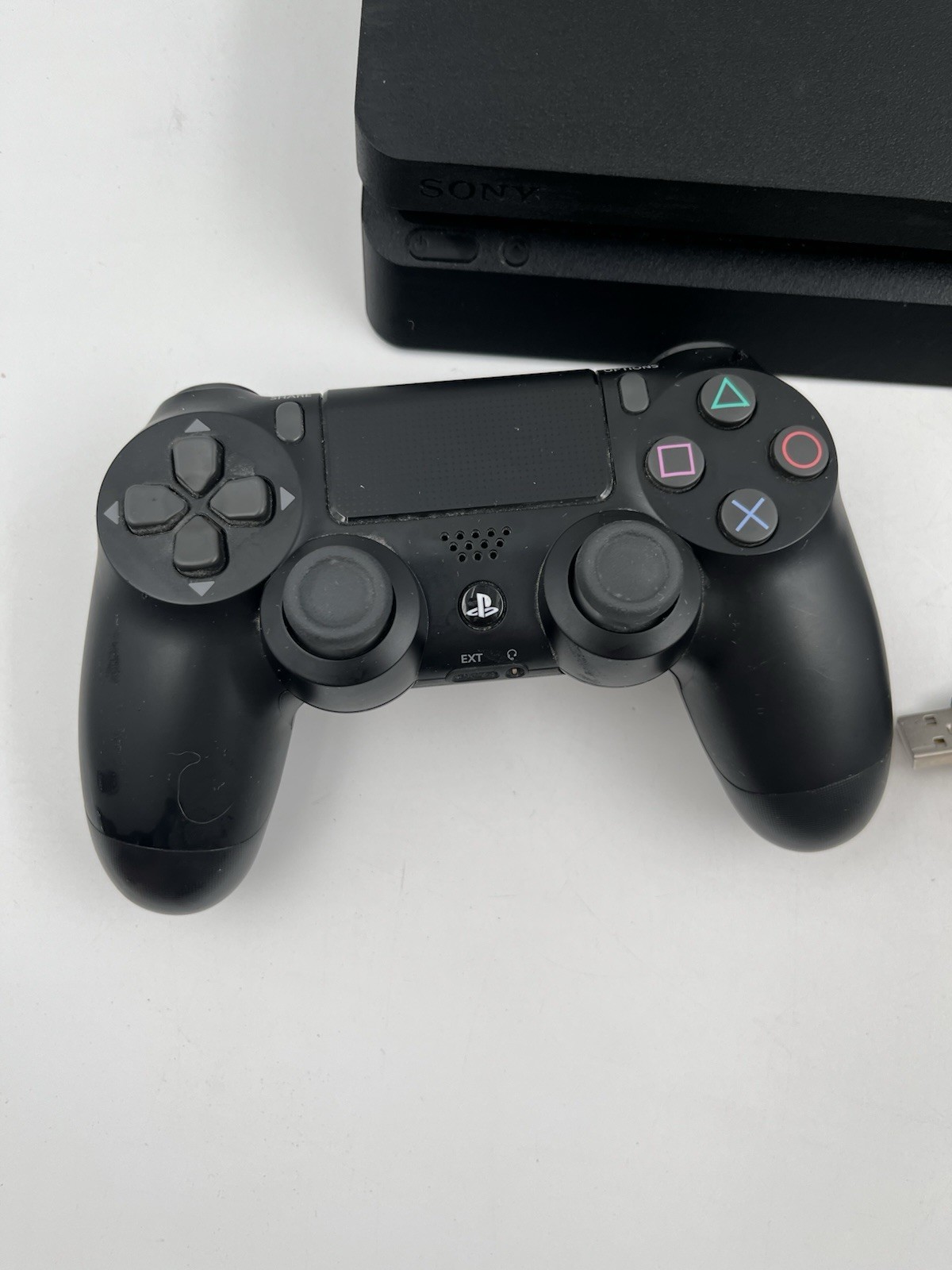 Sony PS4 PlayStation 4 Slim 1TB Console Bundle W/OEM Controller & Cords Nice!