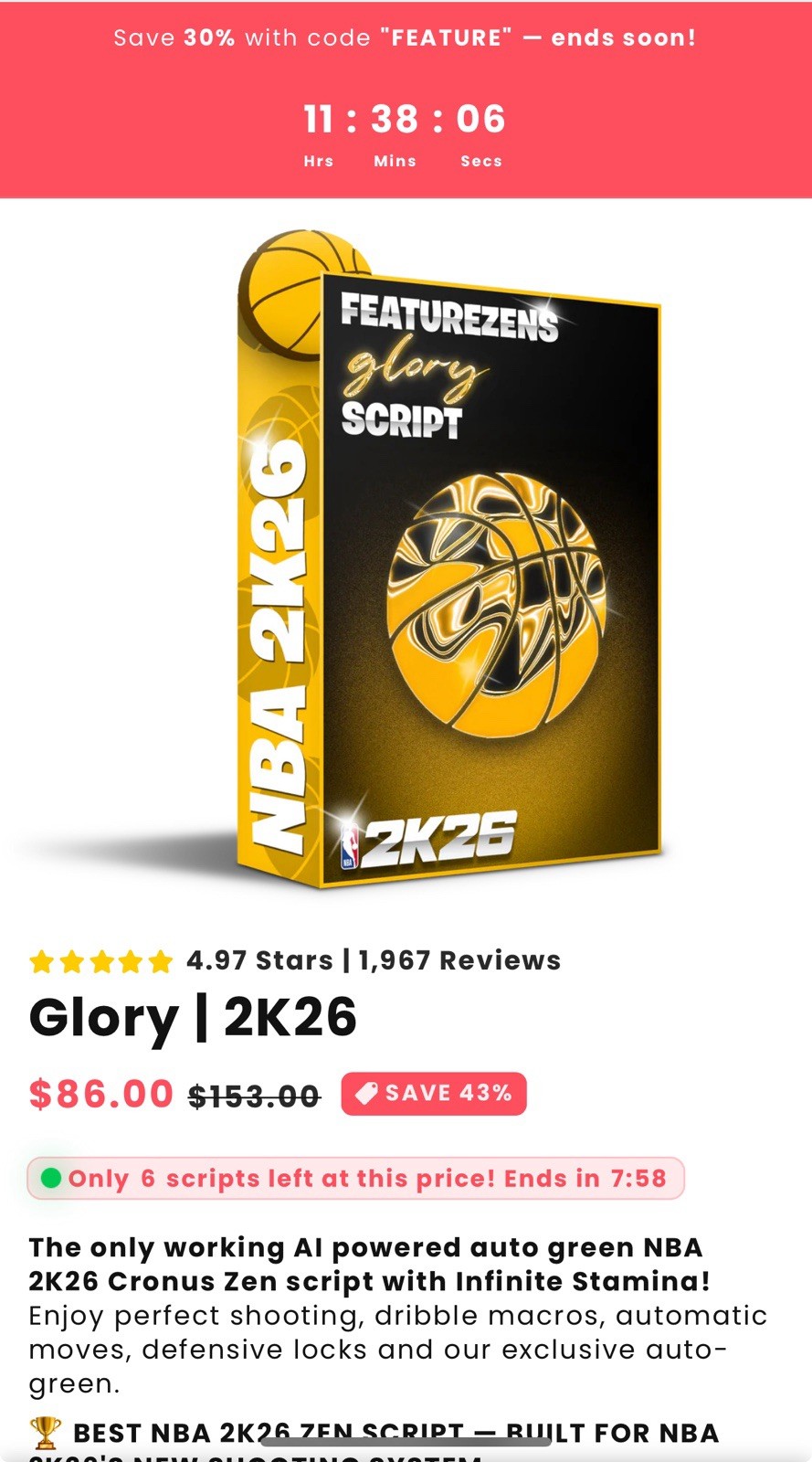 🔥Glory V5🔥|| 2k26 Zen Script || CRONUS ||Check Details 🔥🔥| NEWEST GLORY|