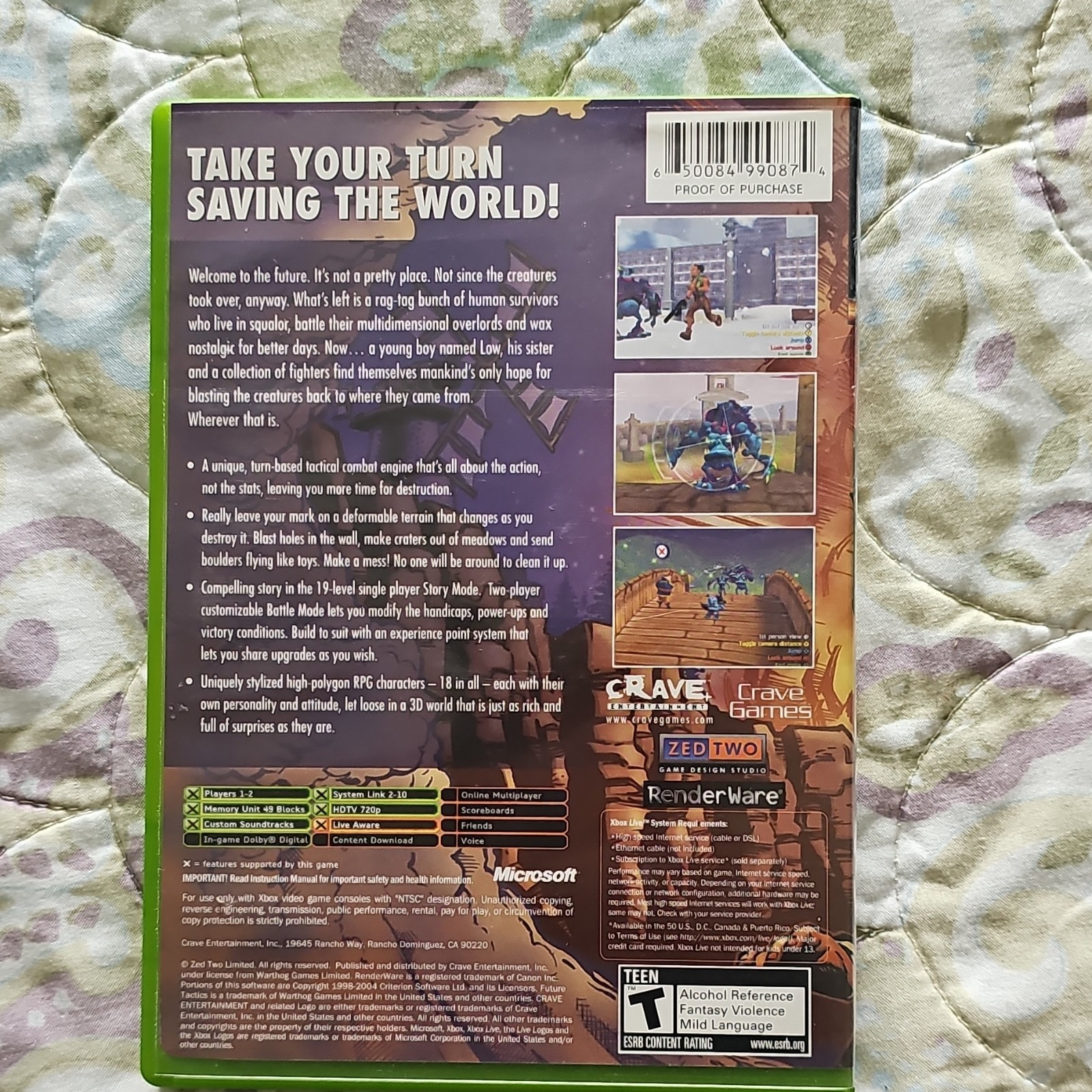 Crave Future Tactics: The Uprising Strategy Xbox T NTSC-U/C 2004 Case Manual