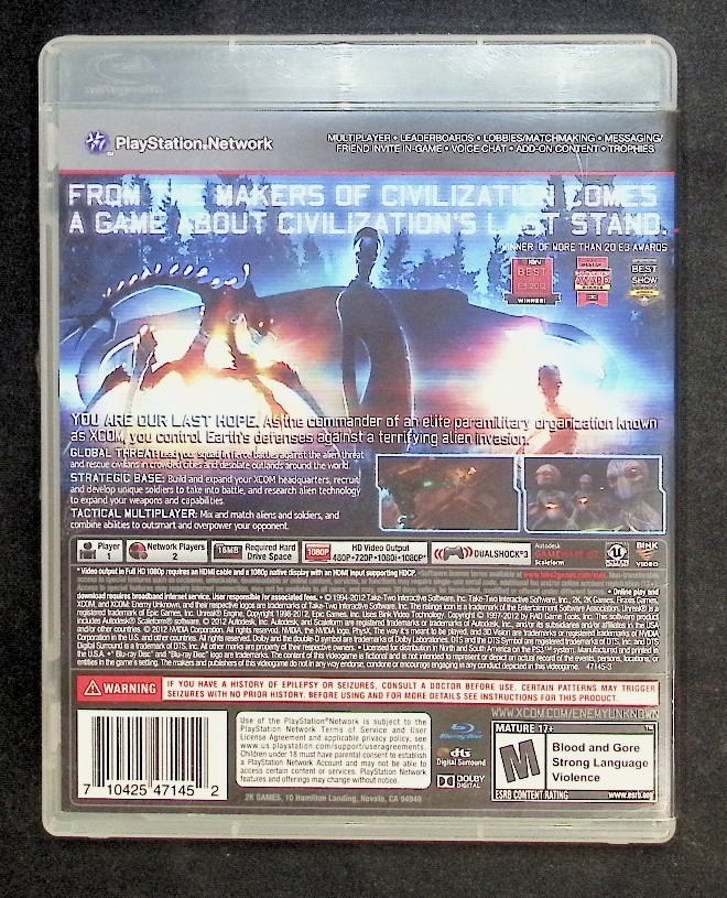 XCOM: Enemy Unknown (Sony PlayStation 3, 2012)