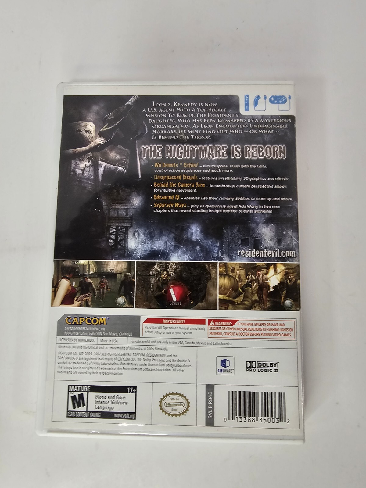 Resident Evil 4 -Wii Edition (Nintendo Wii, 2007) Complete W/Manual CIB Tested
