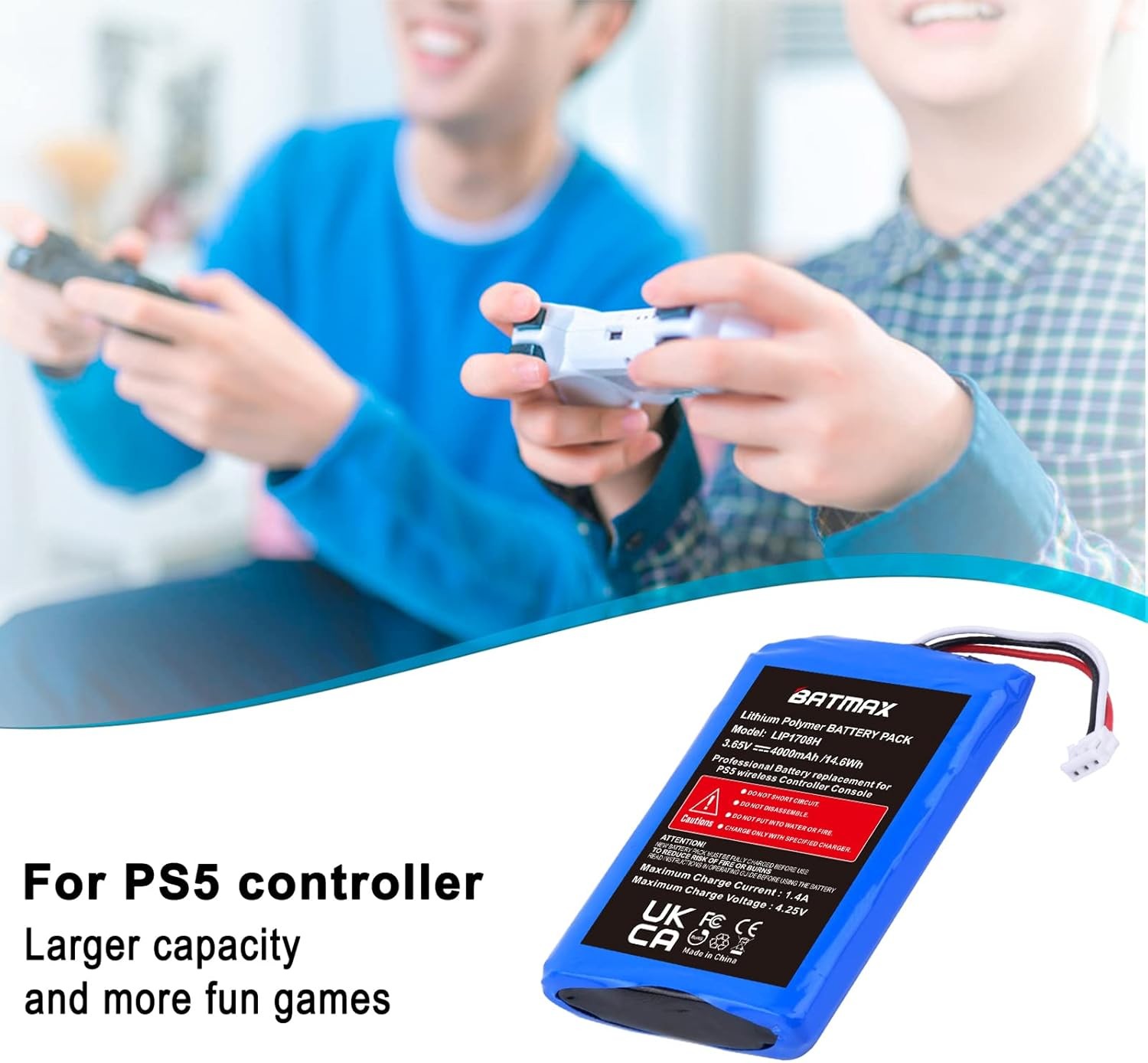 Batmax 4000mAh LIP1708 Battery for Sony PS5 PlayStation 5 Dual Sense Controller