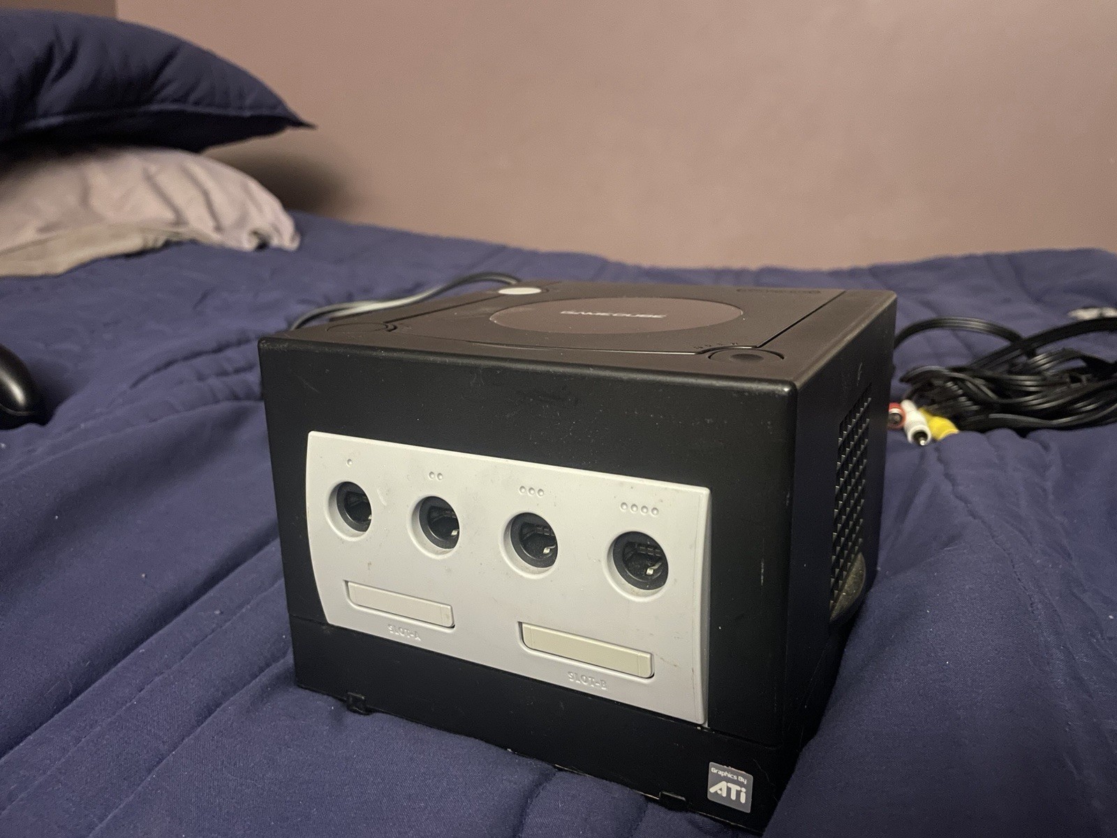 Nintendo GameCube Console Black/Silver w/ Controller, Power Supply & AV Cable