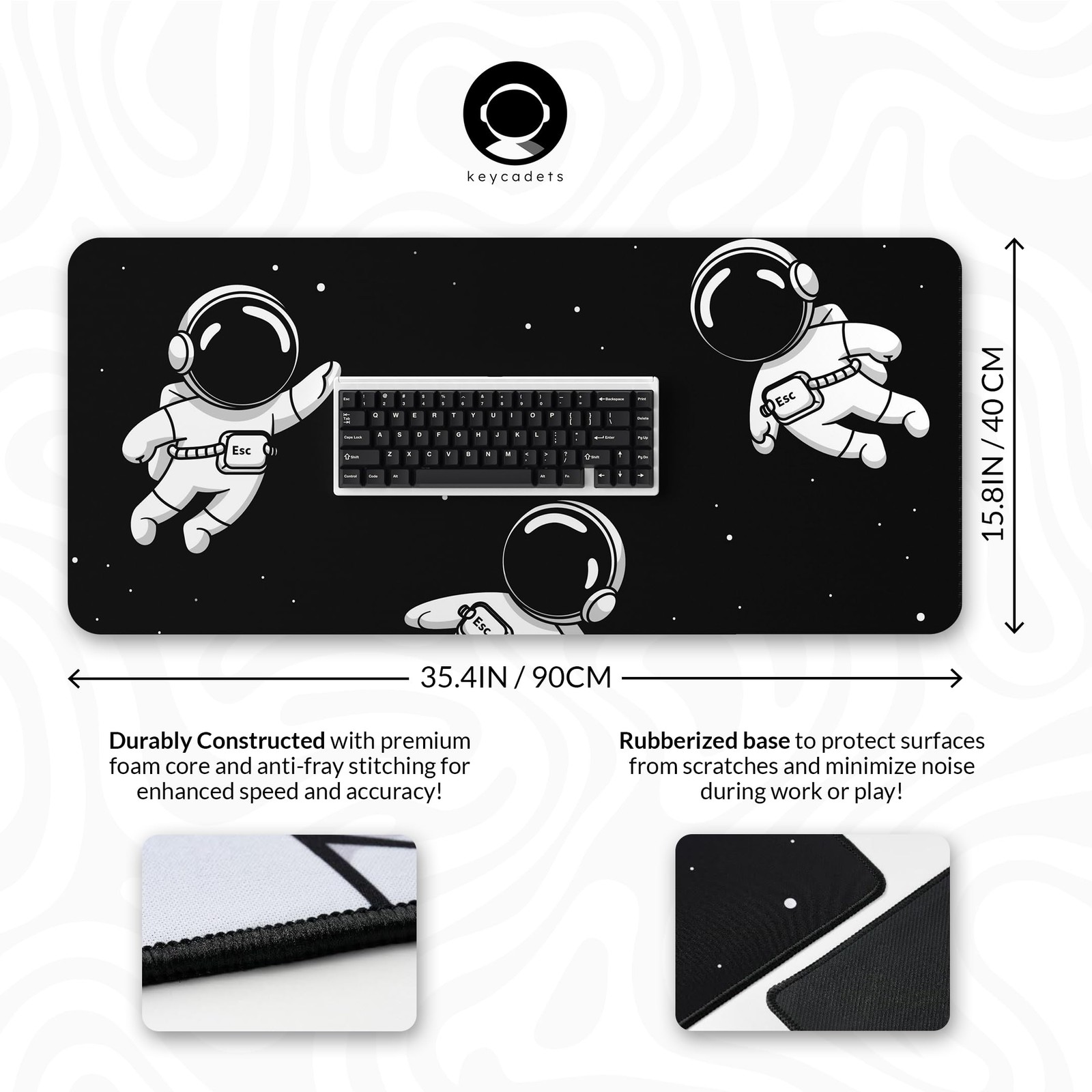keycadets Gravity Gaming Mouse Pad, Extra Large Desk Pad for Keyboard and Mou…